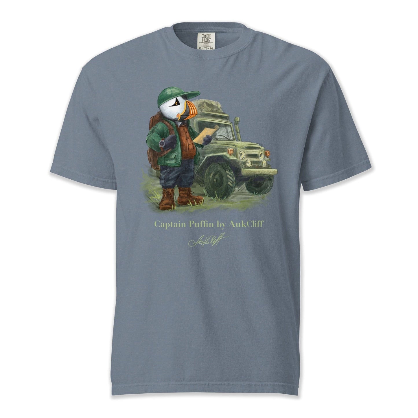 AukCliff Captain Puffin T-shirt Blue Jean / S Captain Puffin™ Overland Explorer Comfort Colors T-Shirt