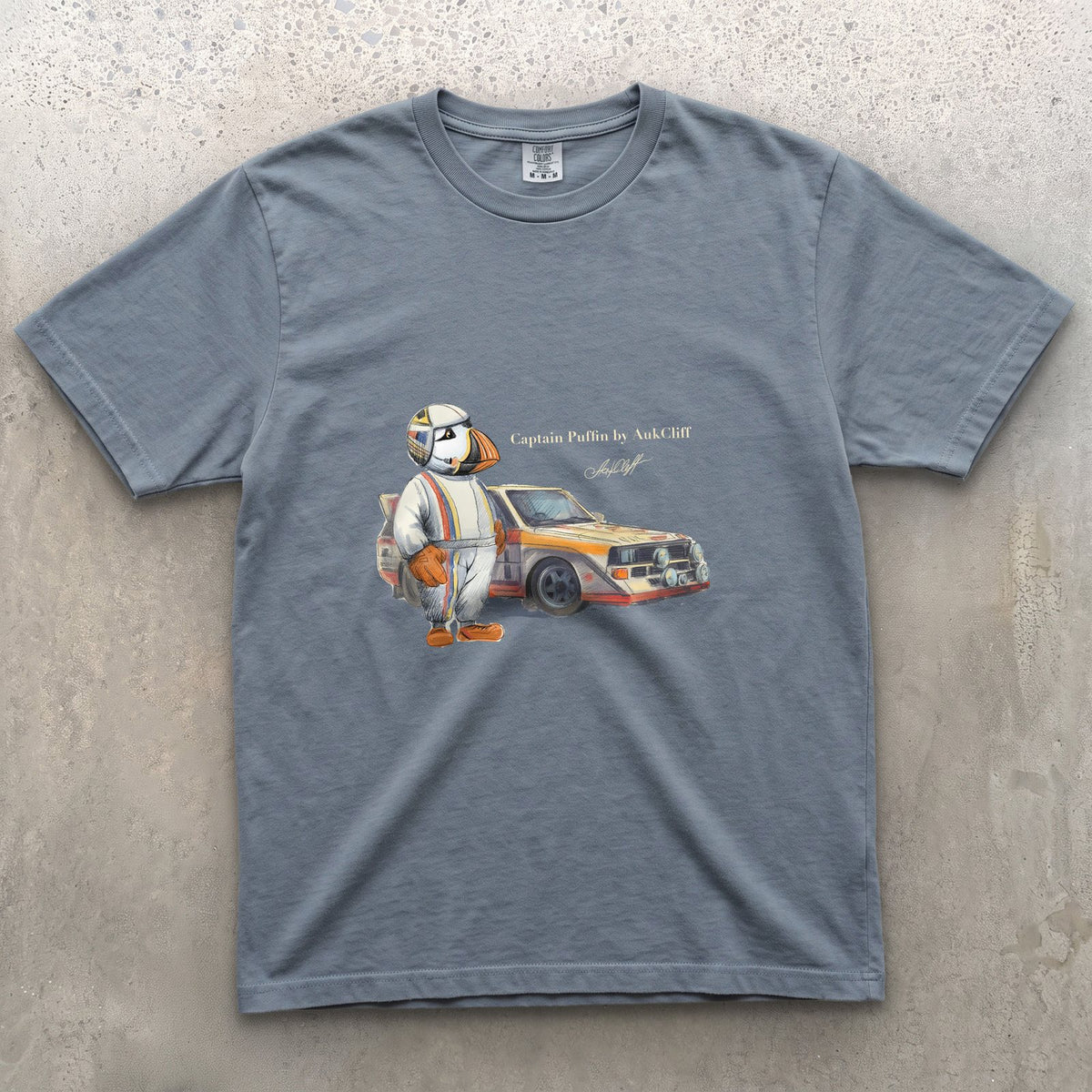 AukCliff Captain Puffin T-shirt Blue Jean / S Captain Puffin™ Rally Driver T-Shirt
