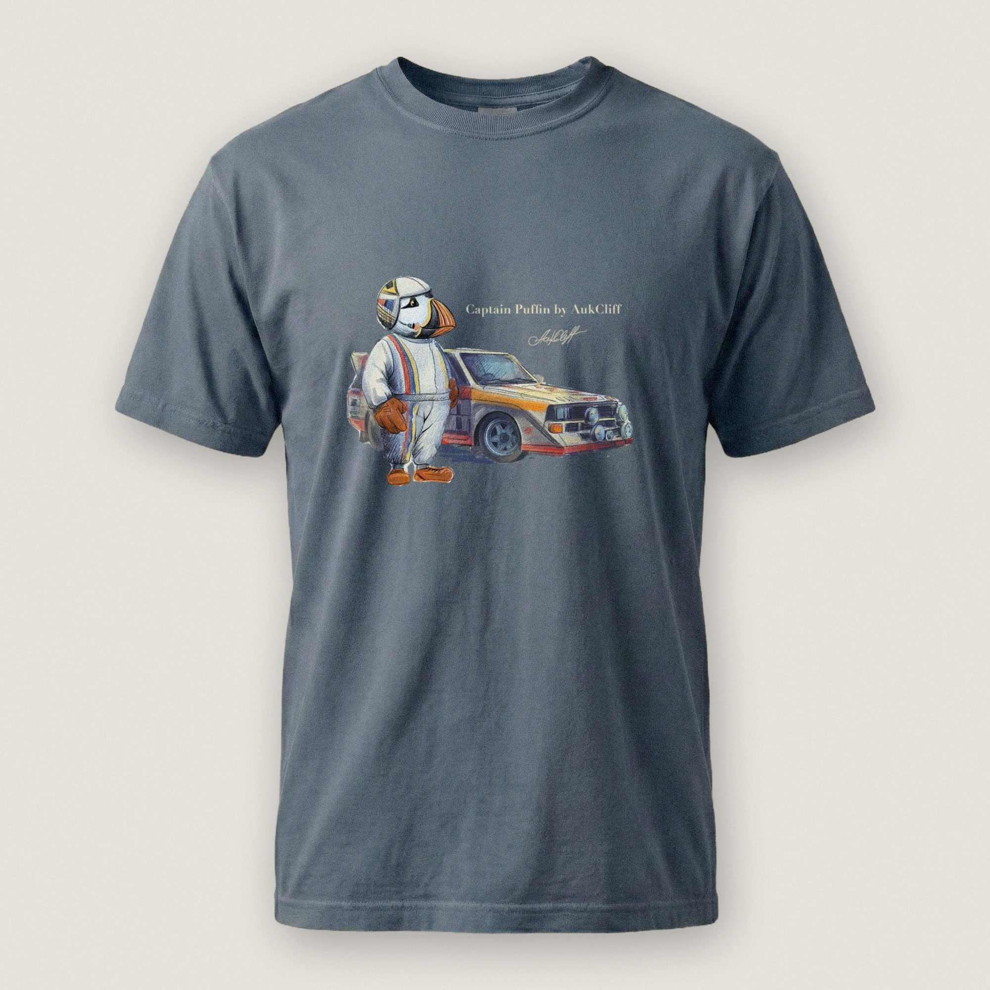 AukCliff Captain Puffin T-shirt Blue Jean / S Captain Puffin™ Rally Driver T-Shirt
