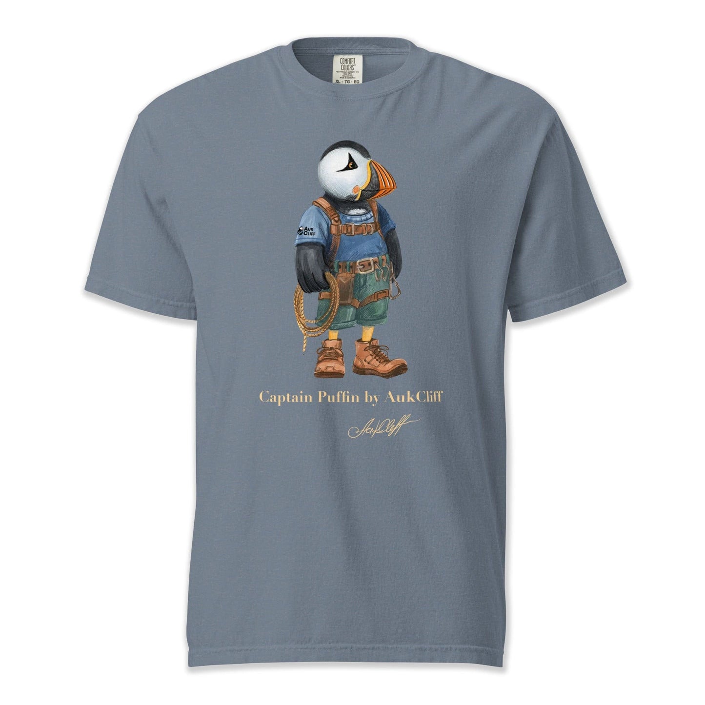 AukCliff Captain Puffin T-shirt Blue Jean / S Captain Puffin Rock™ Climber Comfort Colors T-Shirt