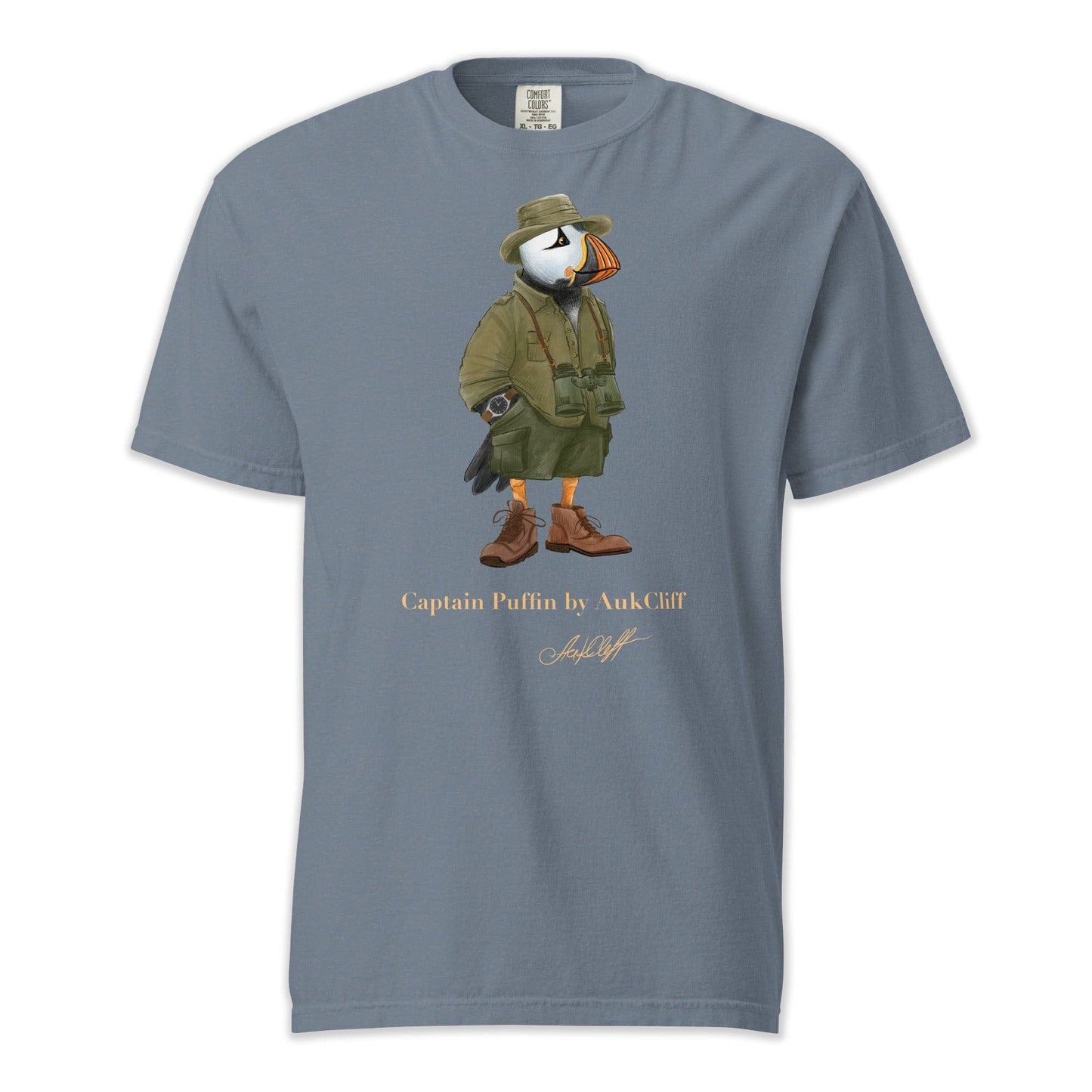AukCliff Captain Puffin T-shirt Blue Jean / S Captain Puffin™ Safari Explorer Comfort Colors T-Shirt