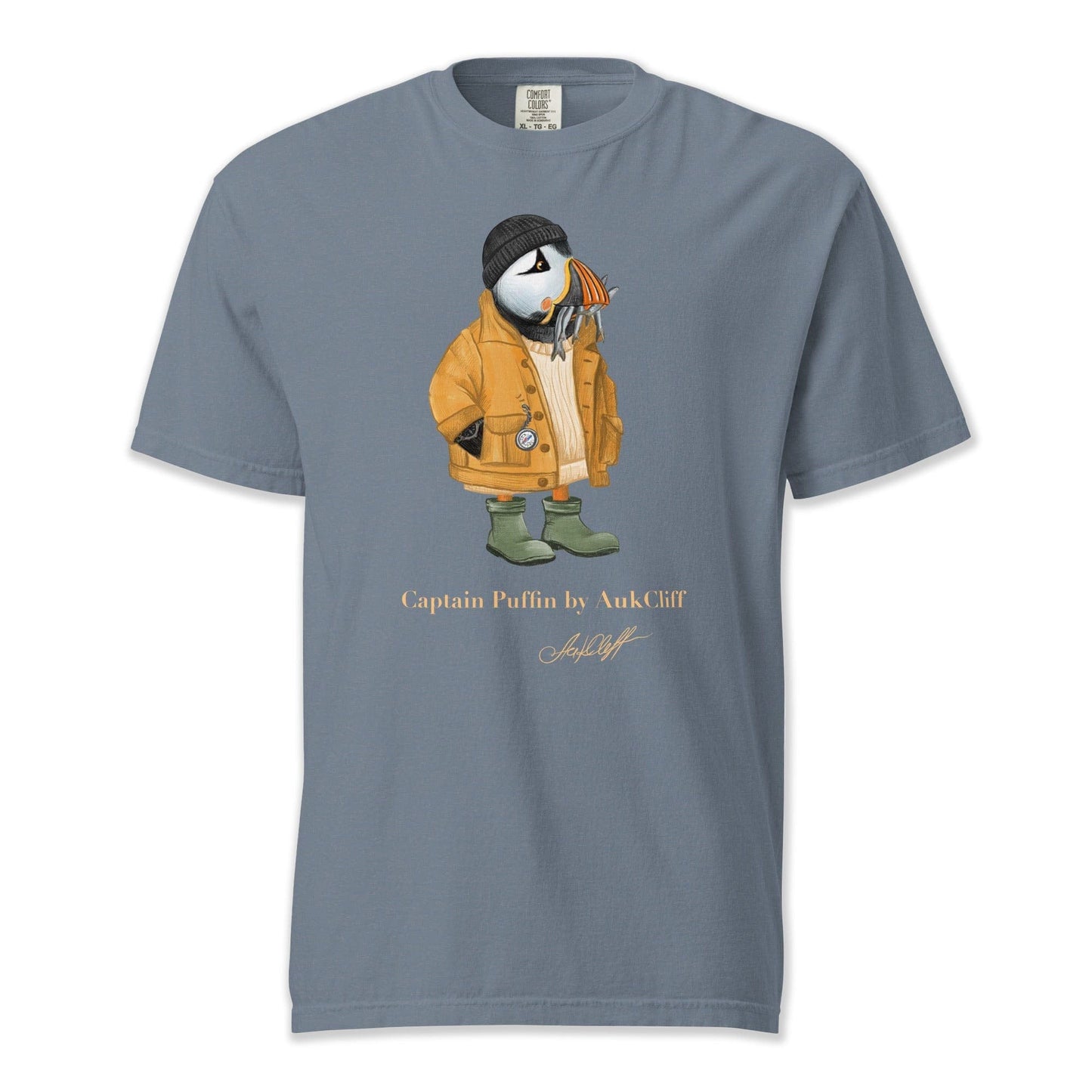 AukCliff Captain Puffin T-shirt Blue Jean / S Captain Puffin™ Sailor “Catch of the Day” Comfort Colors T-Shirt