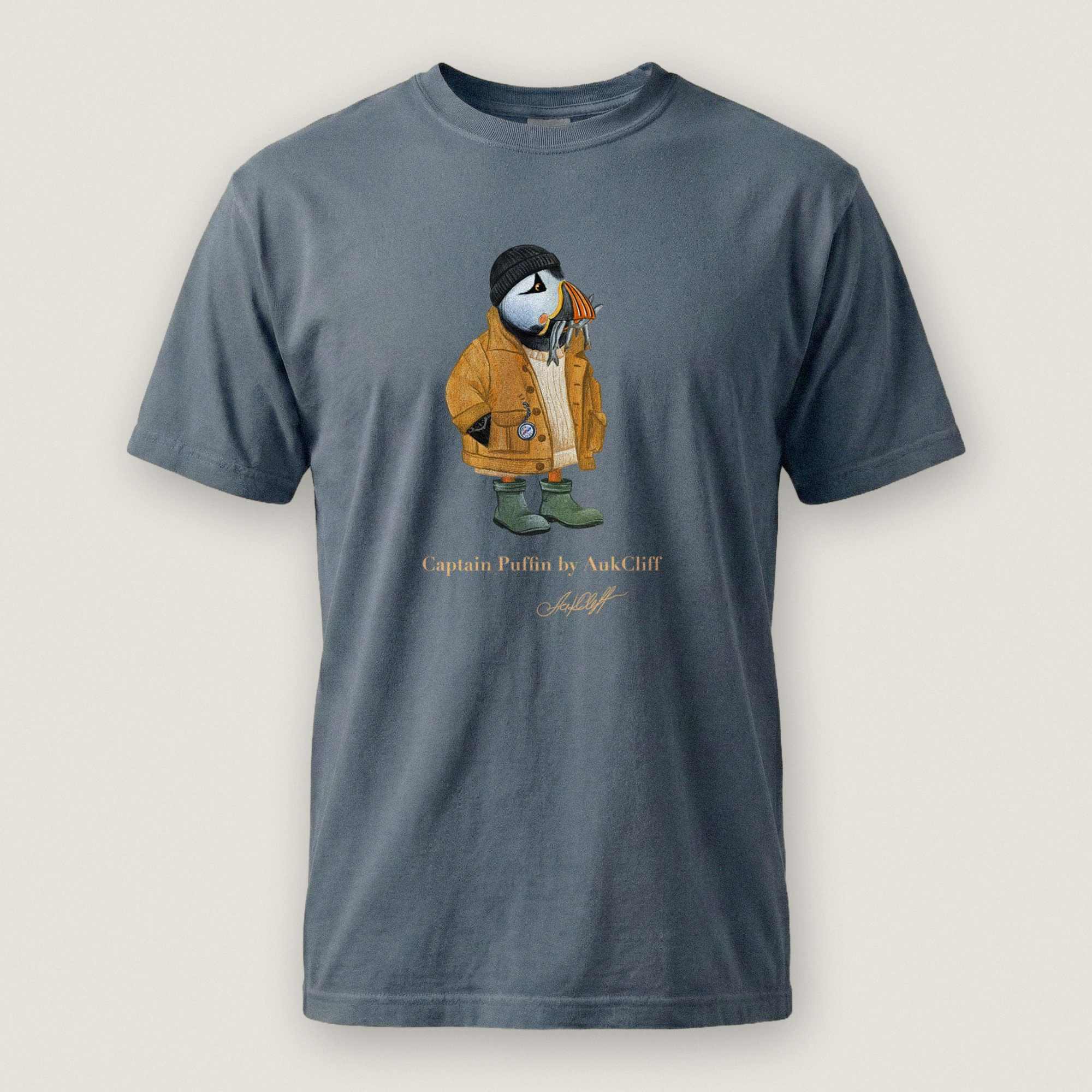 AukCliff Captain Puffin T-shirt Blue Jean / S Captain Puffin™ Sailor “Catch of the Day” Comfort Colors T-Shirt