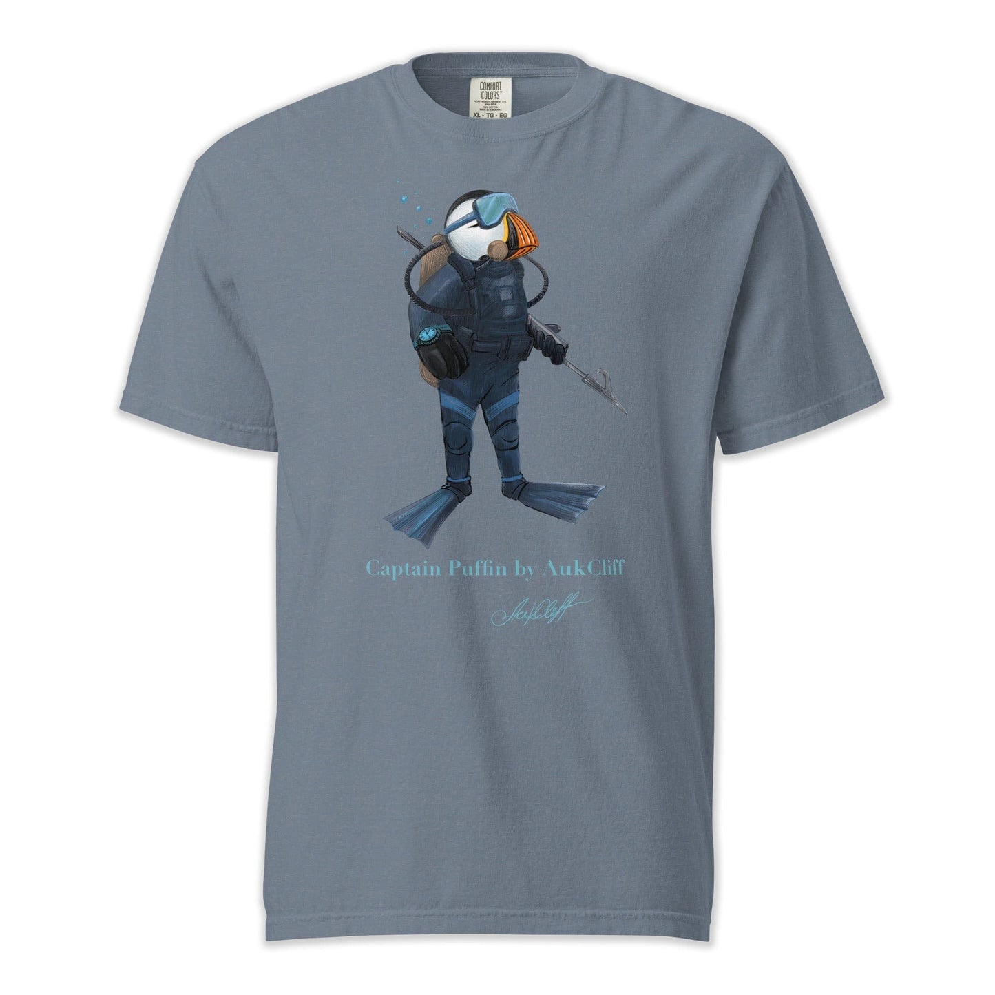 AukCliff Captain Puffin T-shirt Blue Jean / S Captain Puffin™ Scuba Diver Comfort Colors T-Shirt