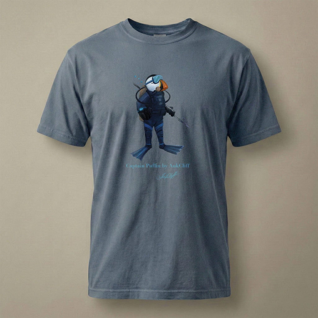 AukCliff Captain Puffin T-shirt Blue Jean / S Captain Puffin™ Scuba Diver Comfort Colors T-Shirt