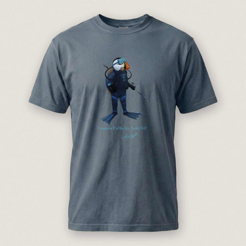 AukCliff Captain Puffin T-shirt Blue Jean / S Captain Puffin™ Scuba Diver Comfort Colors T-Shirt