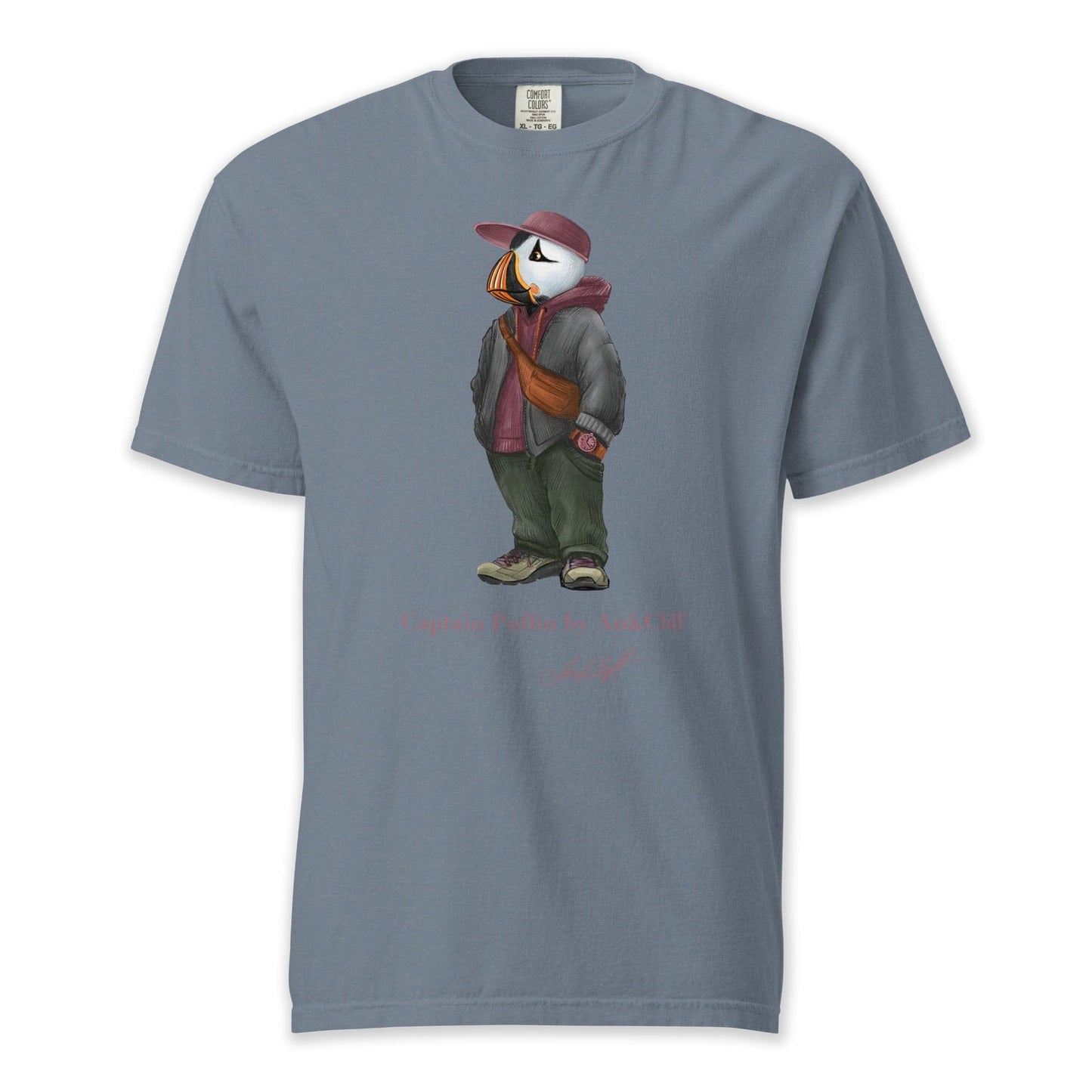 AukCliff Captain Puffin T-shirt Blue Jean / S Captain Puffin™ “Streetwear Scout” Comfort Colors T-Shirt