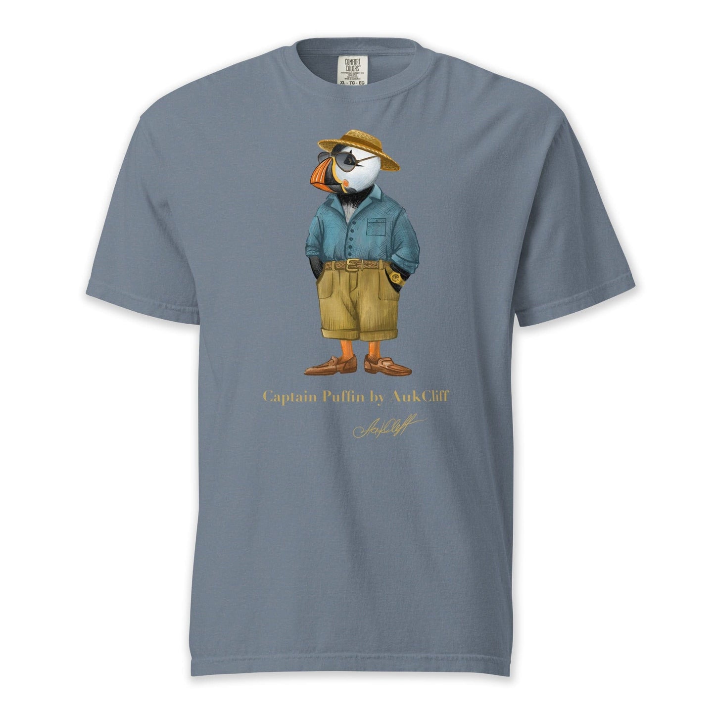AukCliff Captain Puffin T-shirt Blue Jean / S Captain Puffin™ “Summer Scout” Comfort Colors T-Shirt