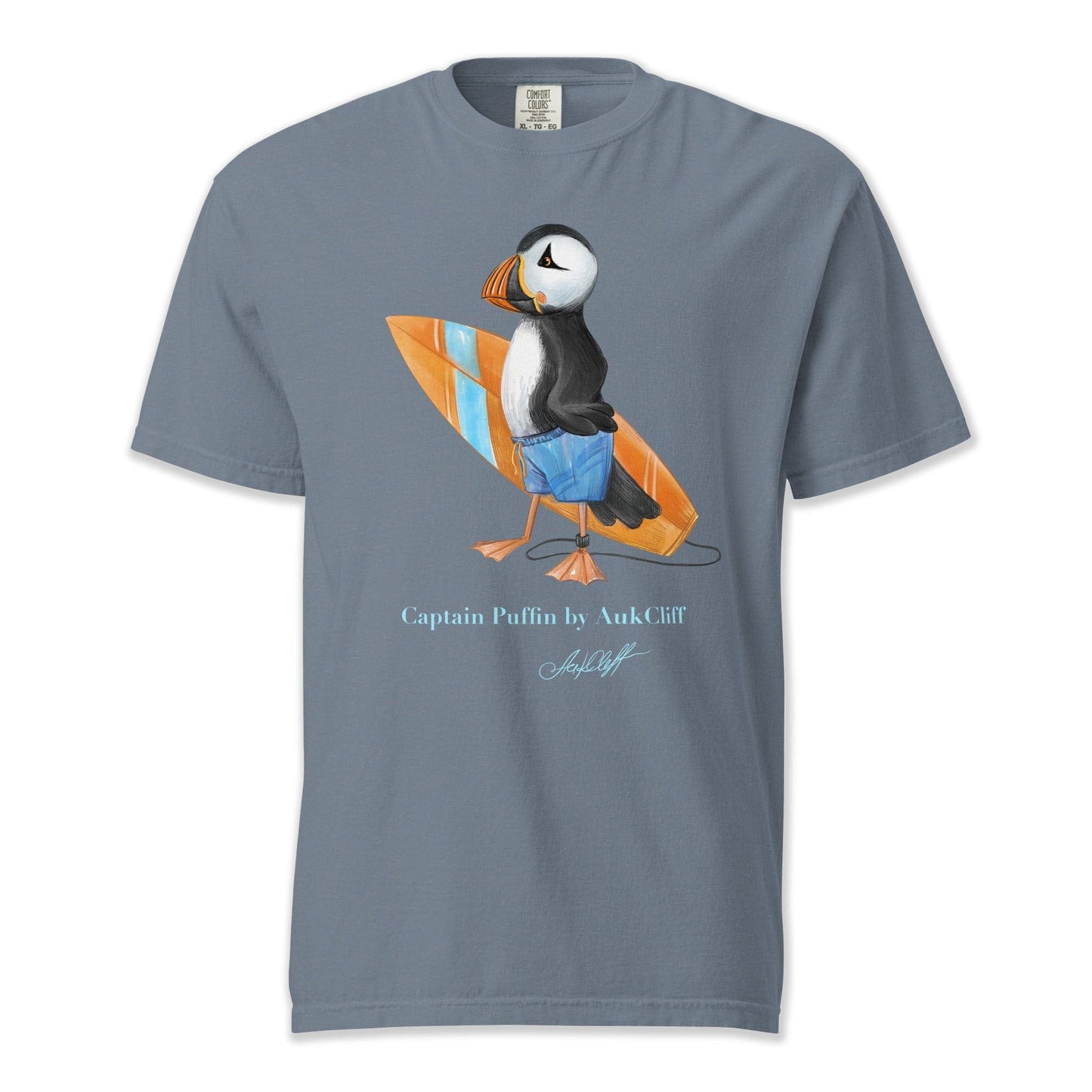AukCliff Captain Puffin T-shirt Blue Jean / S Captain Puffin™ Surfer Comfort Colors T-Shirt