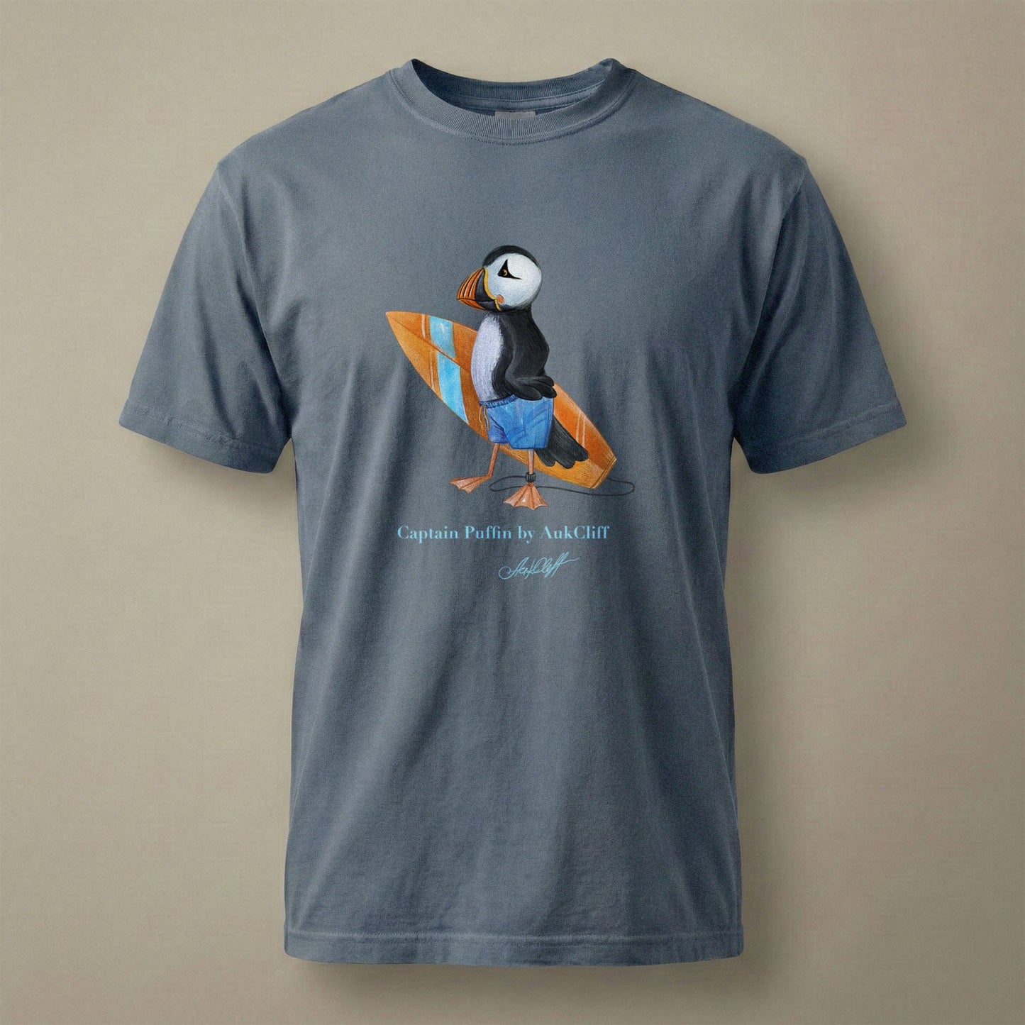 AukCliff Captain Puffin T-shirt Blue Jean / S Captain Puffin™ Surfer Comfort Colors T-Shirt