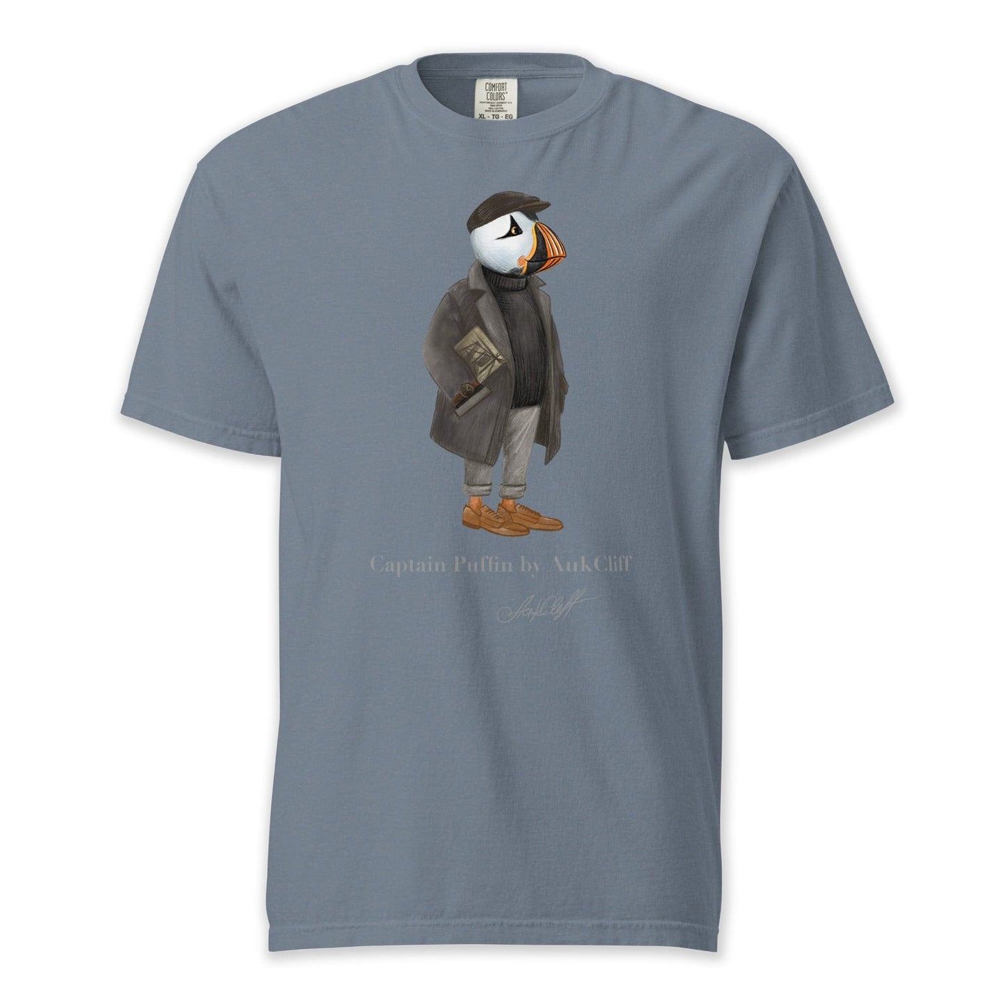 AukCliff Captain Puffin T-shirt Blue Jean / S Captain Puffin™ “The Curator” Comfort Colors T-Shirt