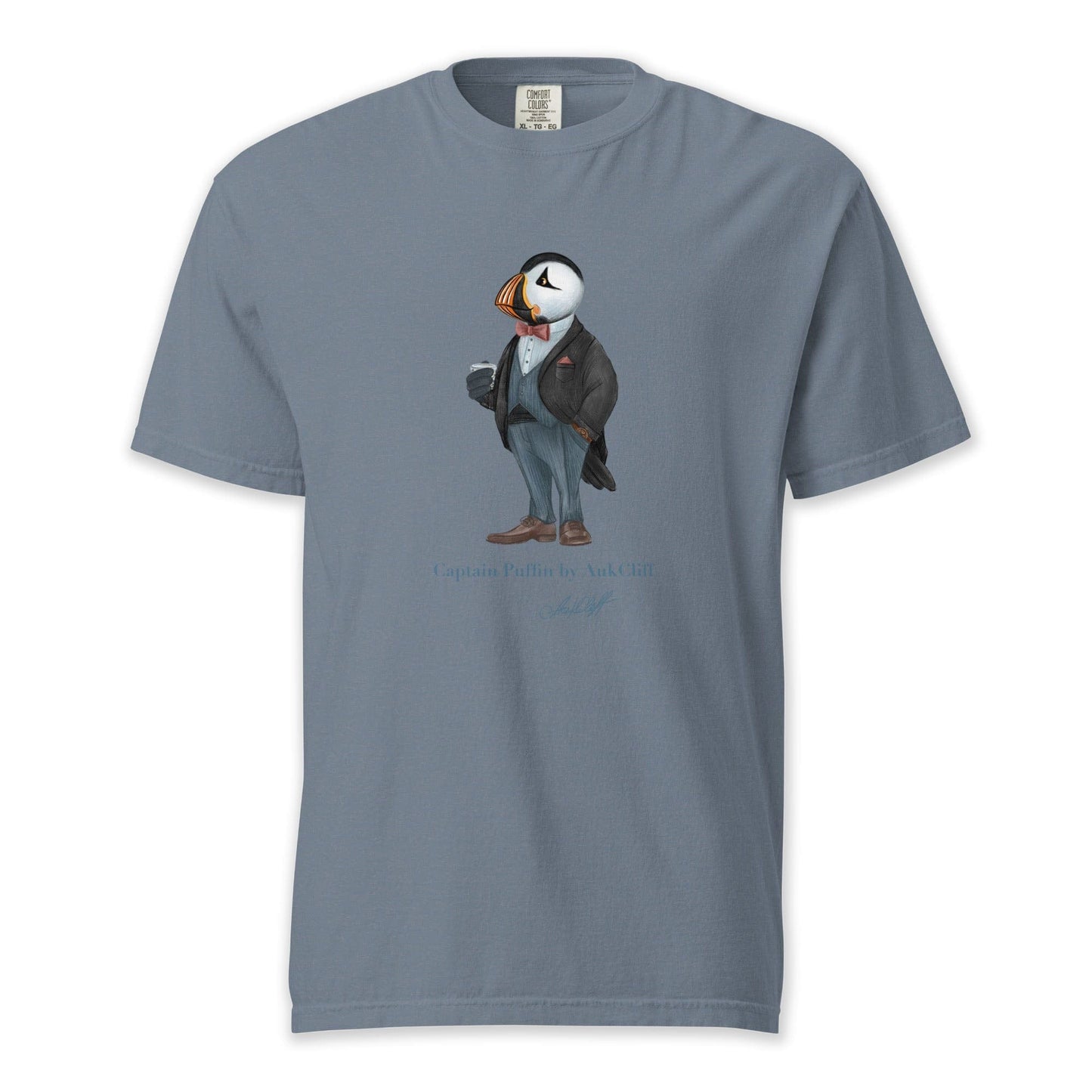 AukCliff Captain Puffin T-shirt Blue Jean / S Captain Puffin™ “The Gentleman Adventurer” Comfort Colors T-Shirt