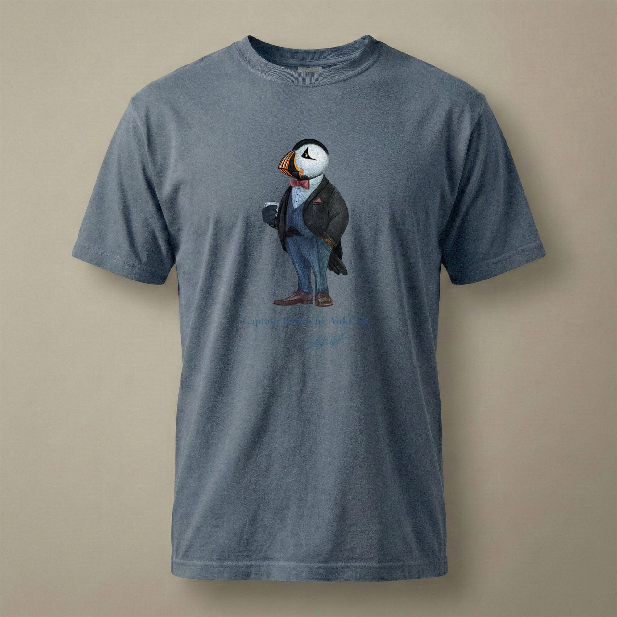 AukCliff Captain Puffin T-shirt Blue Jean / S Captain Puffin™ “The Gentleman Adventurer” Comfort Colors T-Shirt