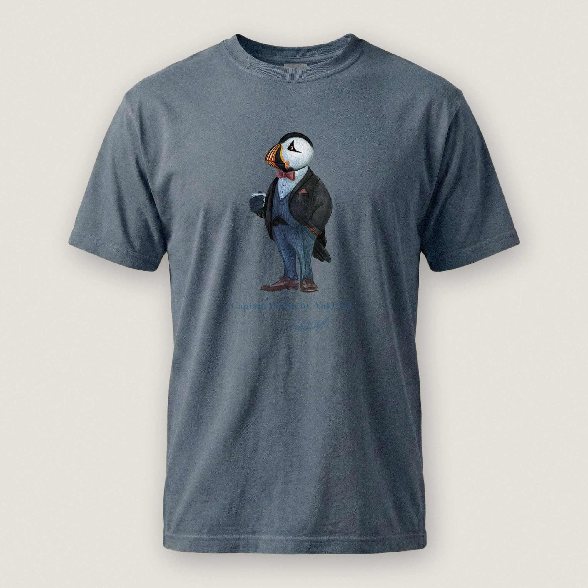 AukCliff Captain Puffin T-shirt Blue Jean / S Captain Puffin™ “The Gentleman Adventurer” Comfort Colors T-Shirt