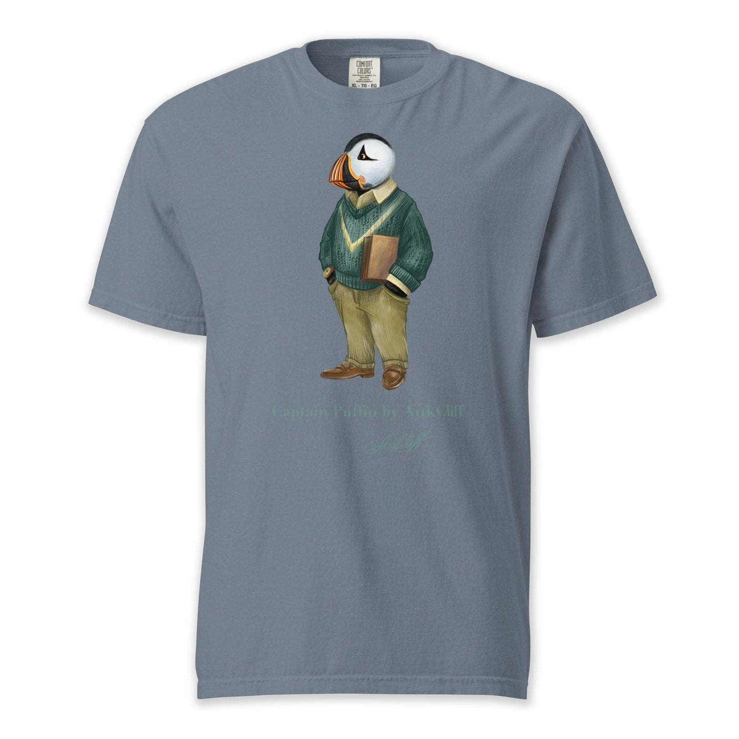 AukCliff Captain Puffin T-shirt Blue Jean / S Captain Puffin™ “The Ivy League” Comfort Colors T-Shirt