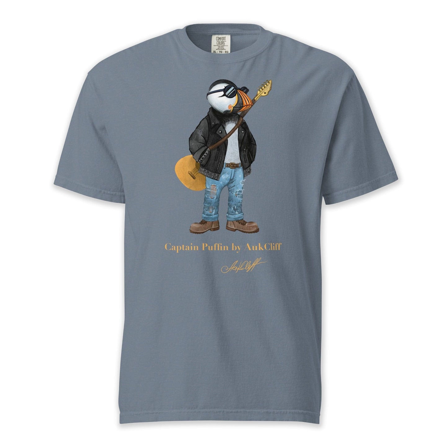 AukCliff Captain Puffin T-shirt Blue Jean / S Captain Puffin™ “The Rock Band Rebel” Comfort Colors T-Shirt