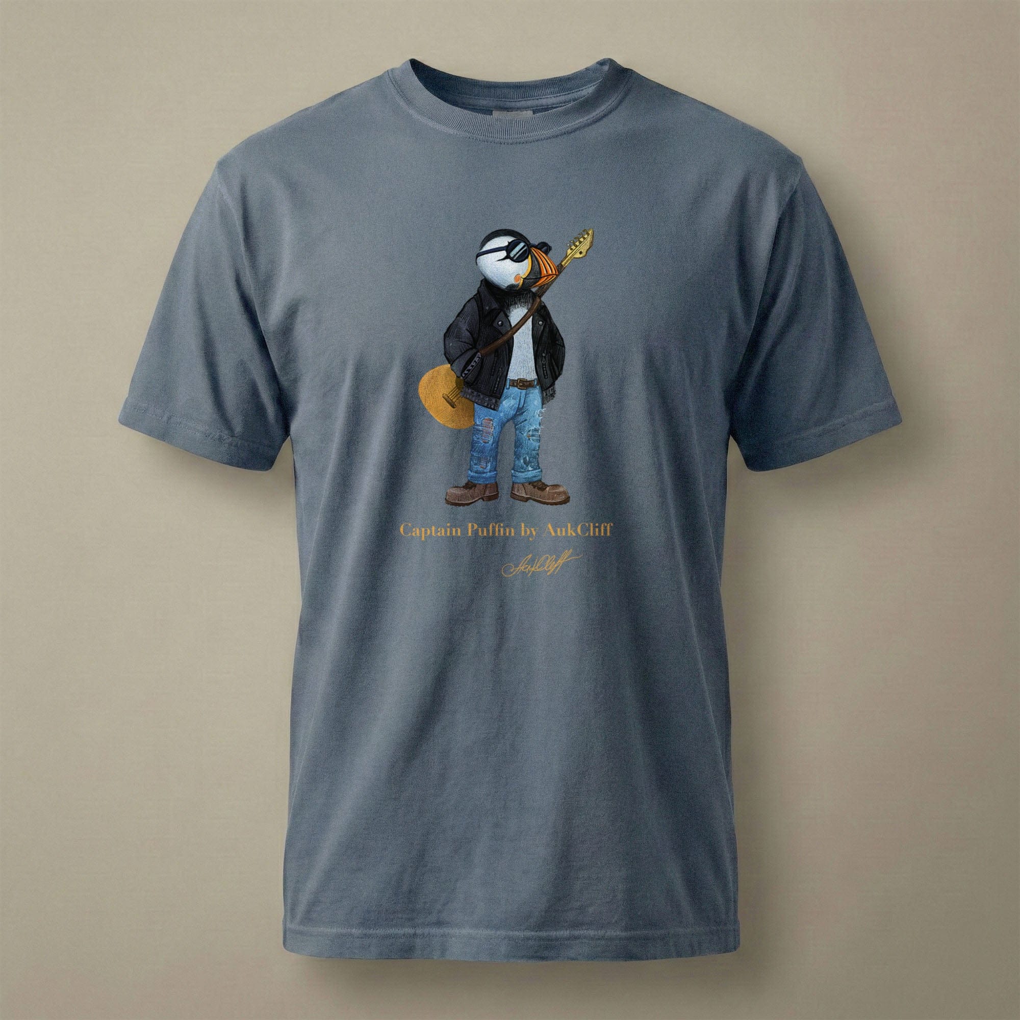 AukCliff Captain Puffin T-shirt Blue Jean / S Captain Puffin™ “The Rock Band Rebel” Comfort Colors T-Shirt