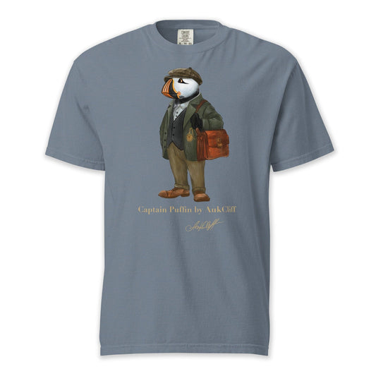 AukCliff Captain Puffin T-shirt Blue Jean / S Captain Puffin™ “The Vintage Explorer” Comfort Colors T-Shirt