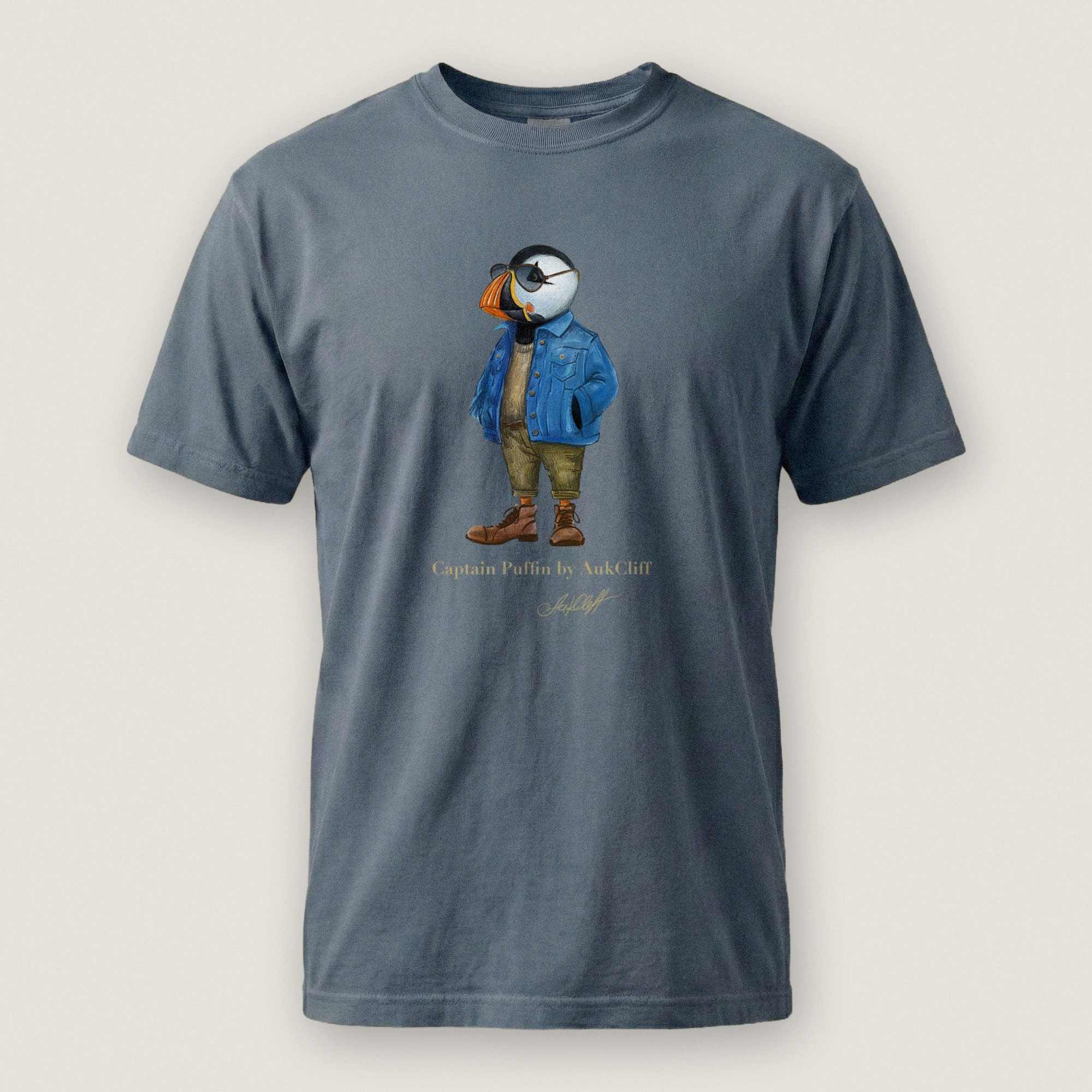 AukCliff Captain Puffin T-shirt Blue Jean / S Captain Puffin™ “The Wanderer” Comfort Colors -Shirt
