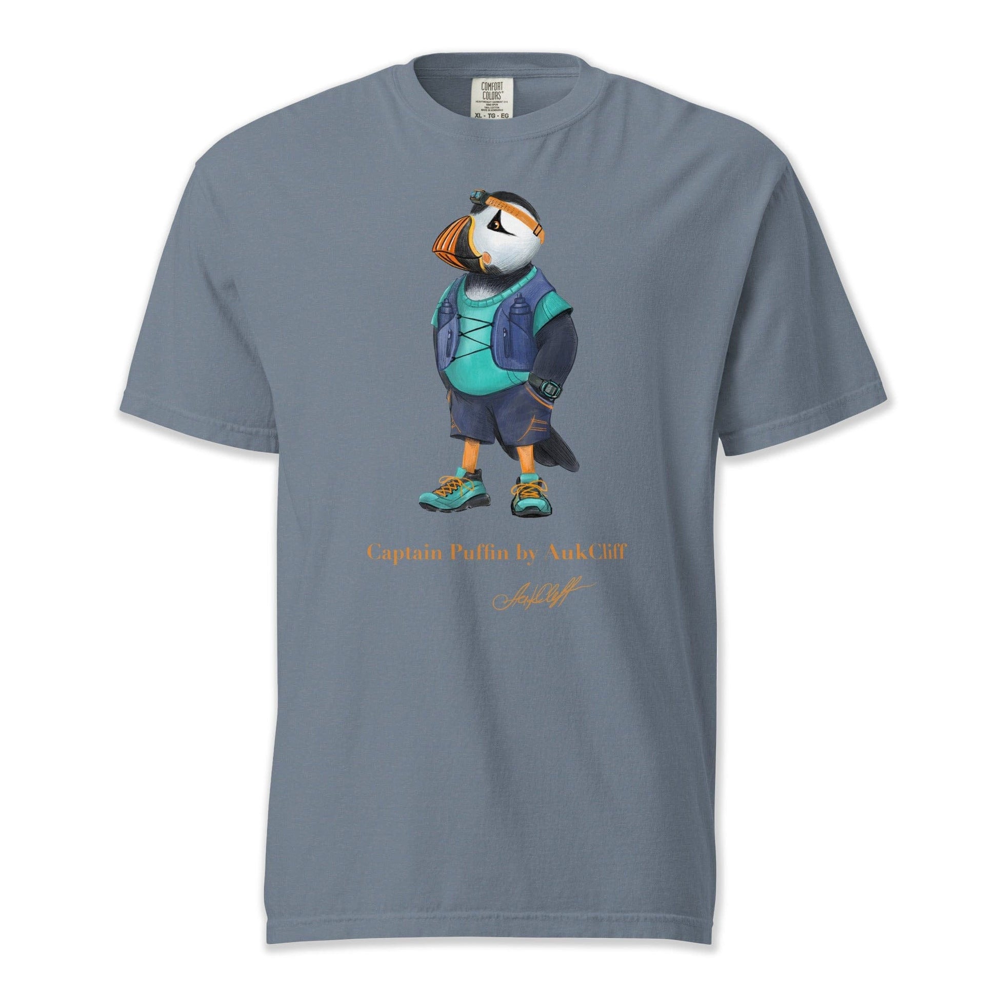 AukCliff Captain Puffin T-shirt Blue Jean / S Captain Puffin™ Trail Runner Comfort Colors T-Shirt