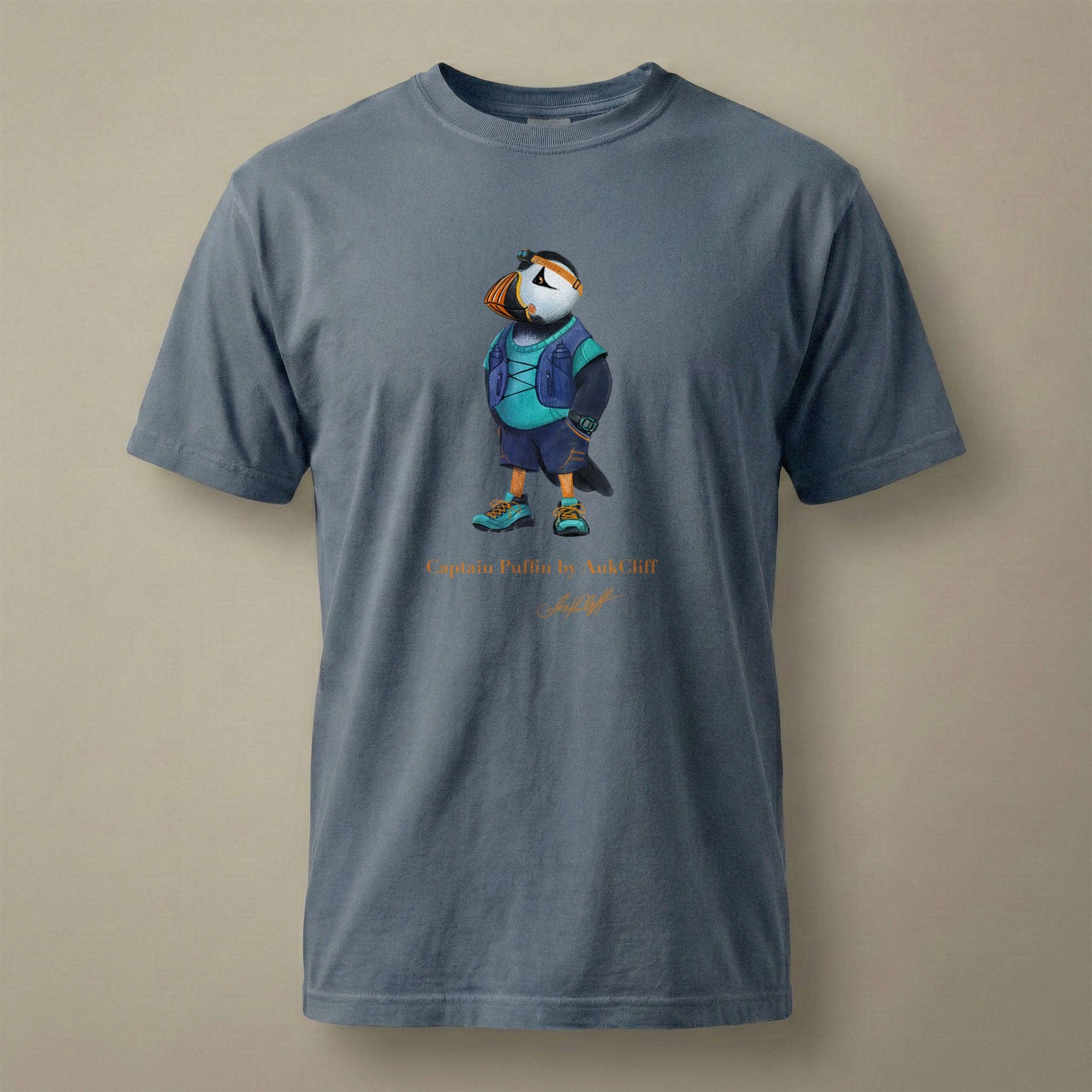 AukCliff Captain Puffin T-shirt Blue Jean / S Captain Puffin™ Trail Runner Comfort Colors T-Shirt