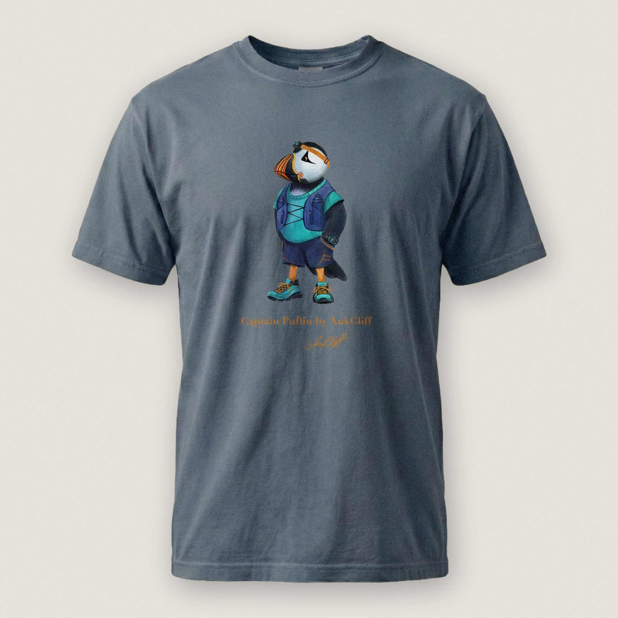 AukCliff Captain Puffin T-shirt Blue Jean / S Captain Puffin™ Trail Runner Comfort Colors T-Shirt
