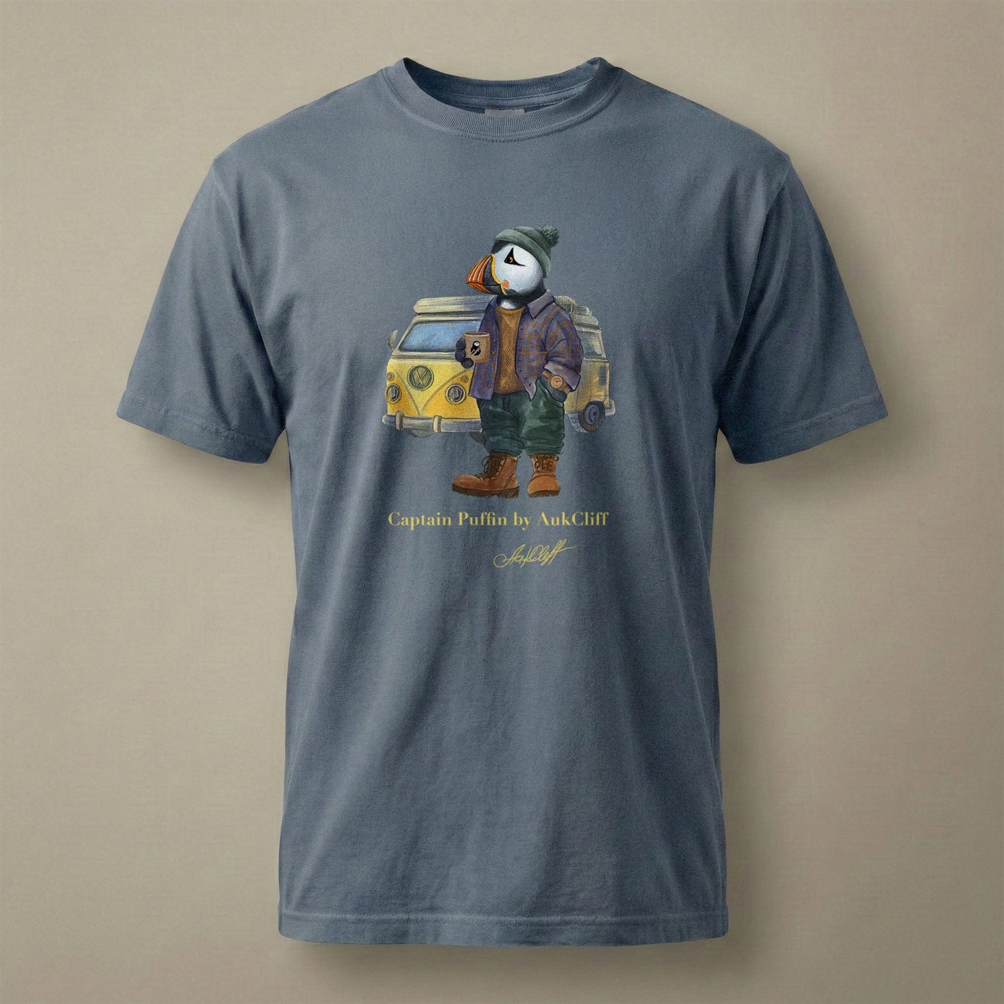 AukCliff Captain Puffin T-shirt Blue Jean / S Captain Puffin™ Van Life Comfort Colors T-Shirt