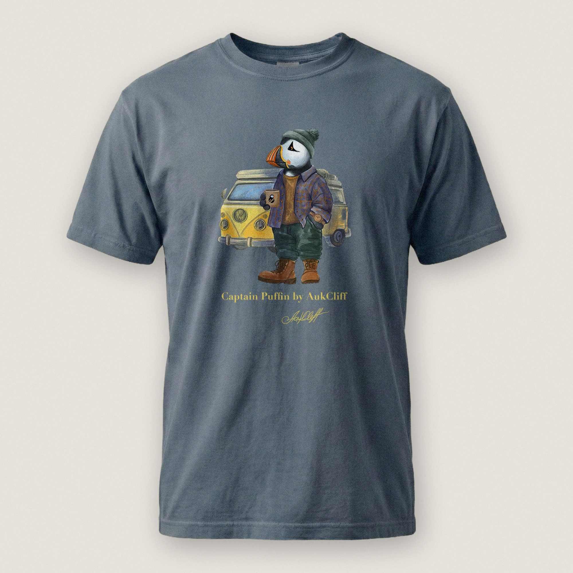 AukCliff Captain Puffin T-shirt Blue Jean / S Captain Puffin™ Van Life Comfort Colors T-Shirt