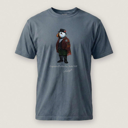 AukCliff® Captain Puffin T-shirt Blue Jean / S Captain Puffin™ Welsh Heritage Comfort Colors T-Shirt