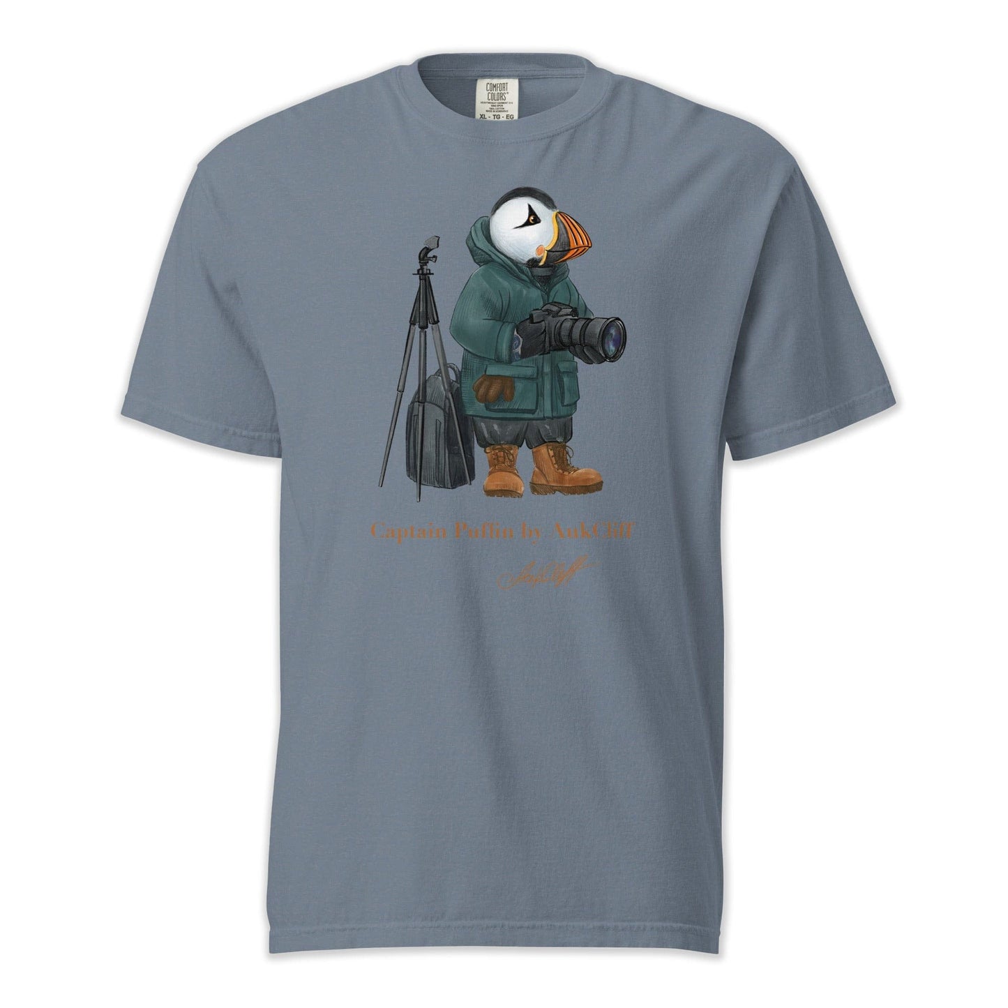 AukCliff Captain Puffin T-shirt Blue Jean / S Captain Puffin™ Wildlife Photographer Comfort Colors T-Shirt