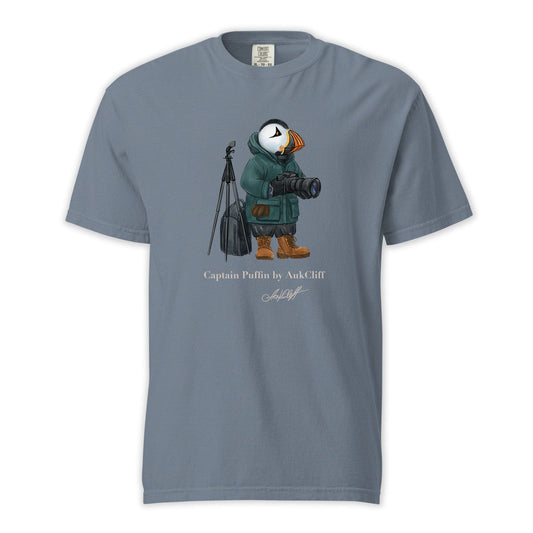 AukCliff Captain Puffin T-shirt Blue Jean / S Captain Puffin™ Wildlife Photographer Comfort Colors T-Shirt