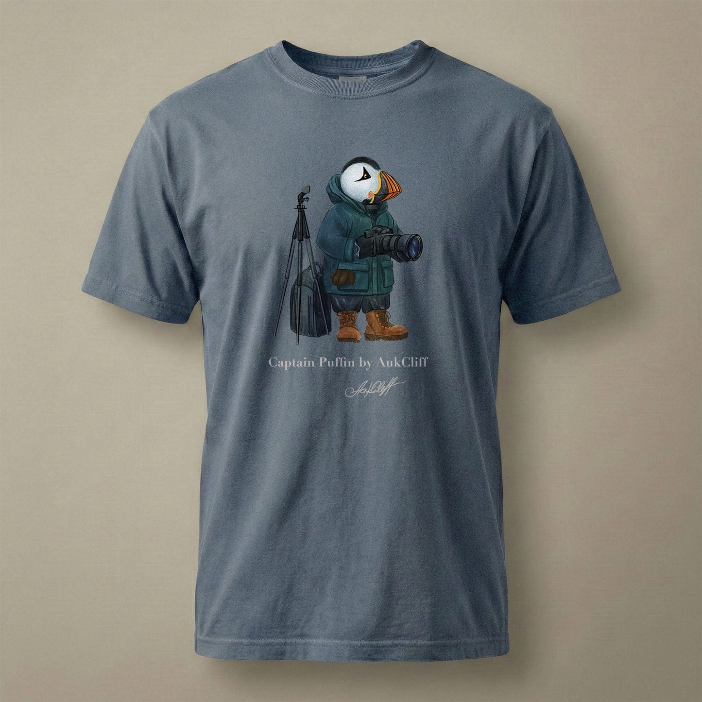 AukCliff Captain Puffin T-shirt Blue Jean / S Captain Puffin™ Wildlife Photographer Comfort Colors T-Shirt