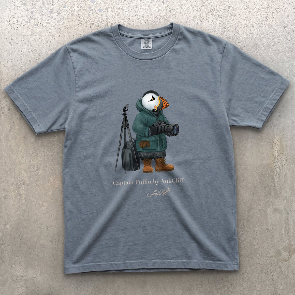 AukCliff Captain Puffin T-shirt Blue Jean / S Captain Puffin™ Wildlife Photographer Comfort Colors T-Shirt