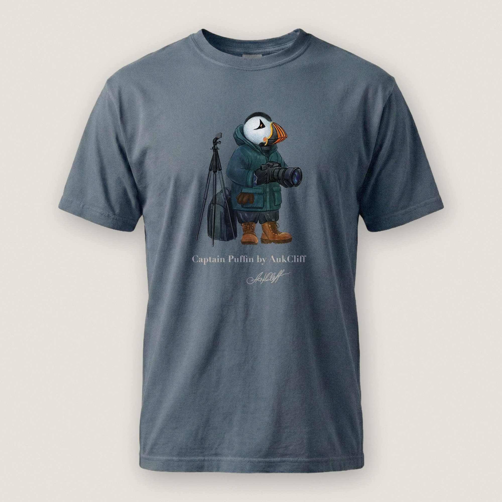 AukCliff Captain Puffin T-shirt Blue Jean / S Captain Puffin™ Wildlife Photographer Comfort Colors T-Shirt
