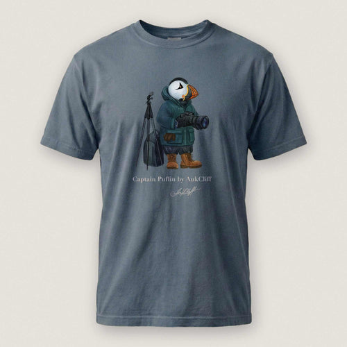 AukCliff Captain Puffin T-shirt Blue Jean / S Captain Puffin™ Wildlife Photographer Comfort Colors T-Shirt