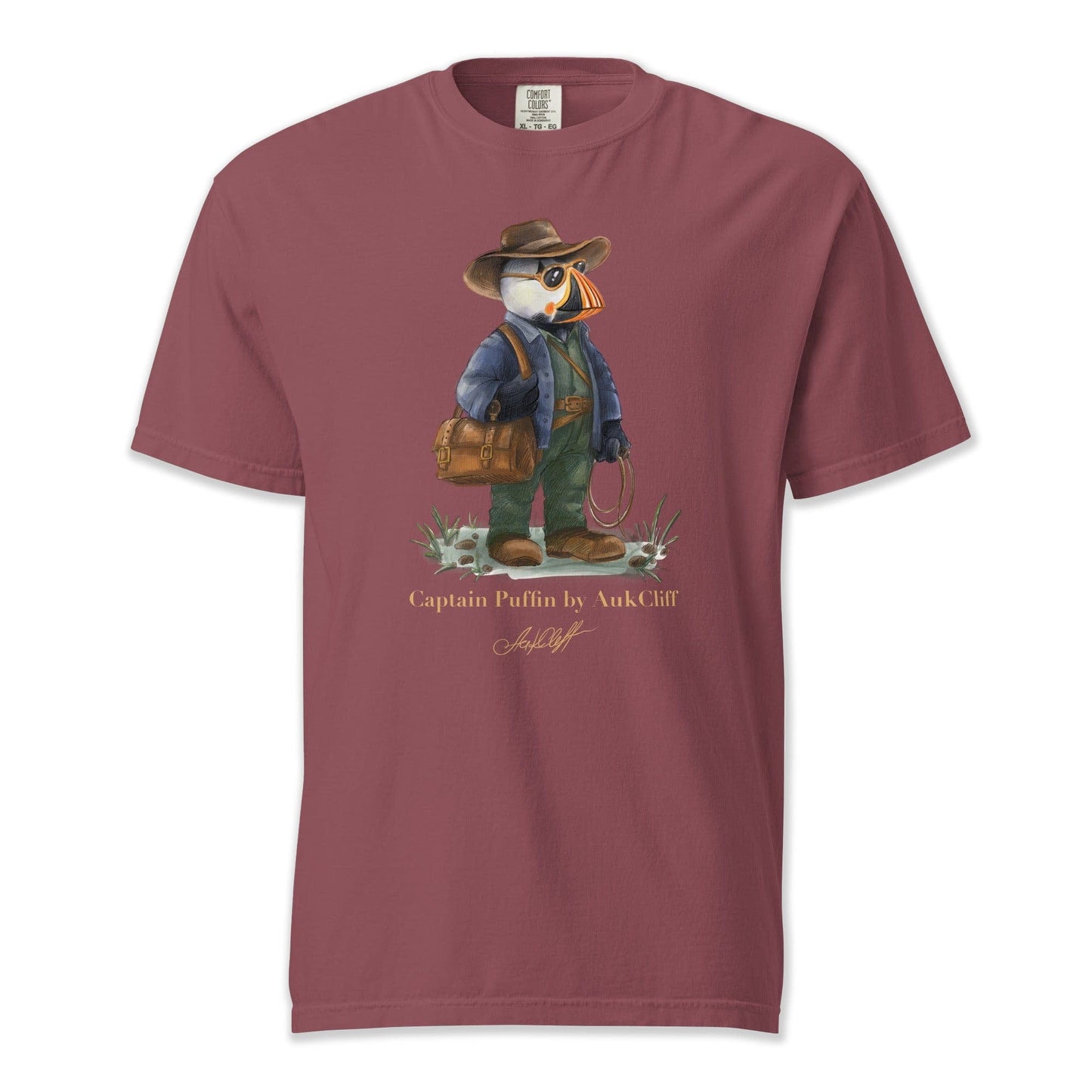 AukCliff Captain Puffin T-shirt Brick / S Captain Puffin™ Adventure Archaeologist Comfort Colors T-Shirt