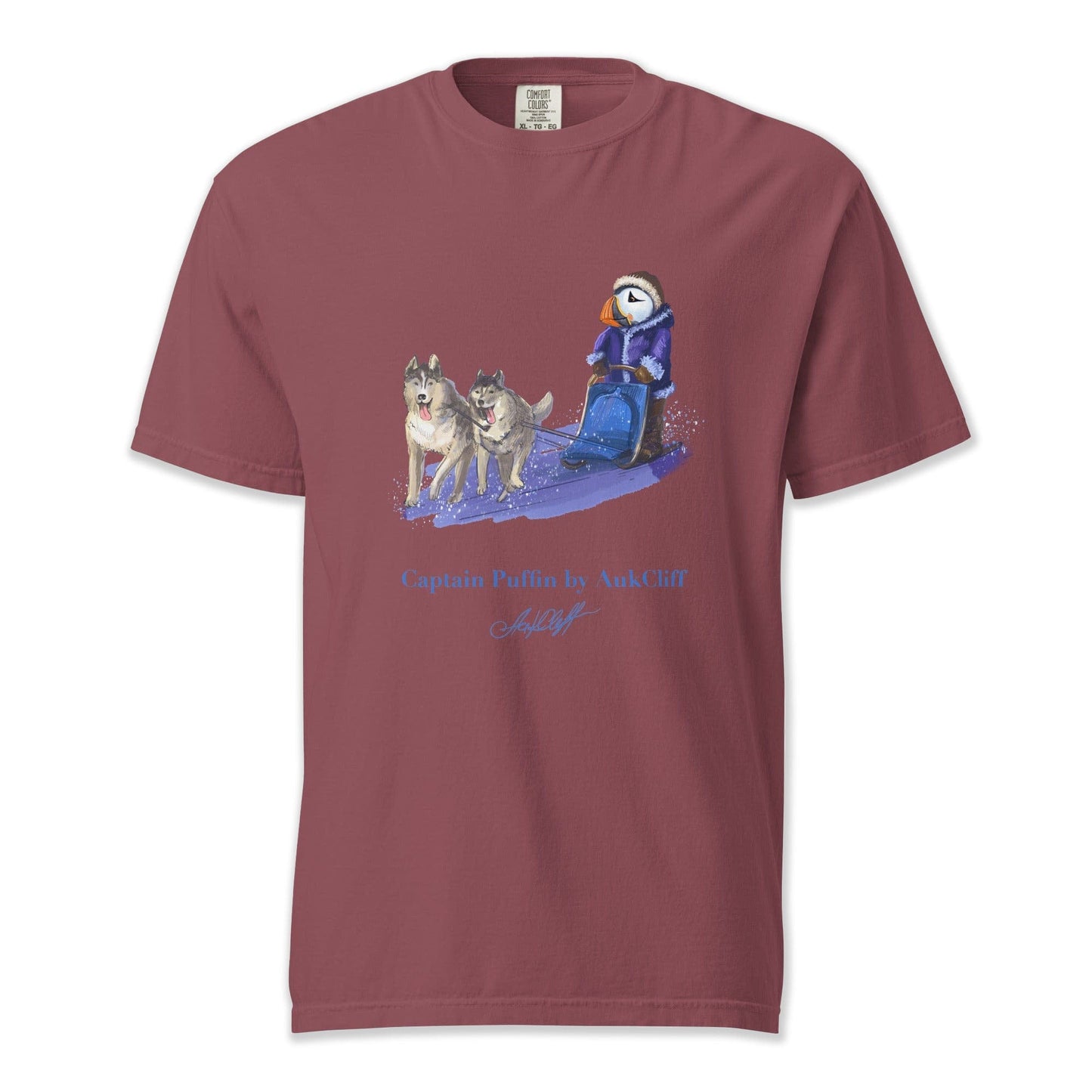 AukCliff Captain Puffin T-shirt Brick / S Captain Puffin™ Arctic Dog Sledder T-Shirt