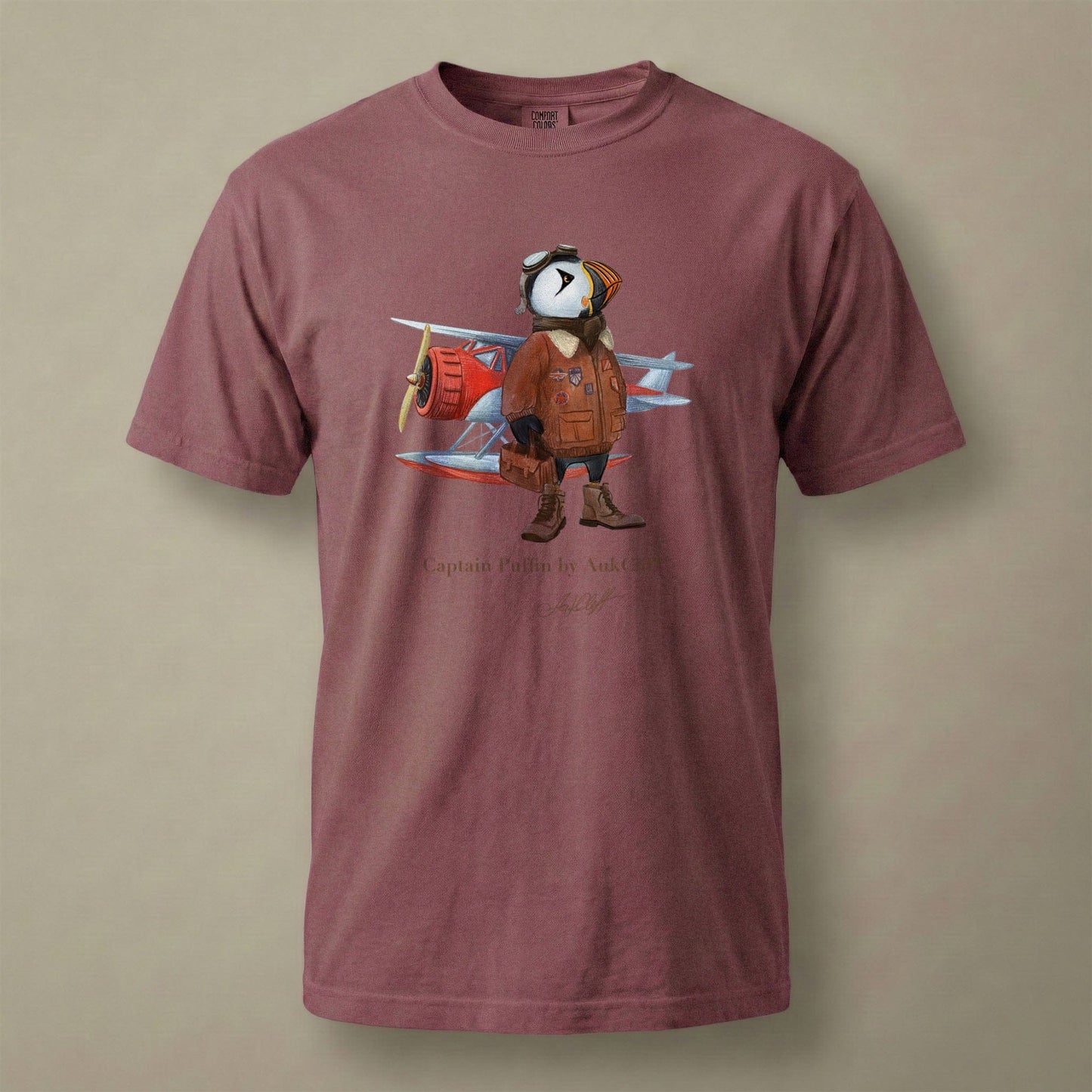 AukCliff Captain Puffin T-shirt Brick / S Captain Puffin™ Bush Pilot Comfort Colors T-Shirt