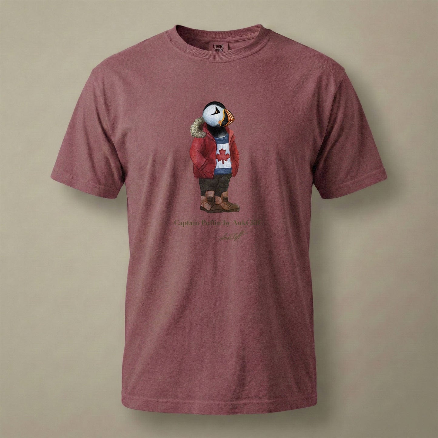 AukCliff Captain Puffin T-shirt Brick / S Captain Puffin™ “Canada Trailkeeper” Comfort Colors T-Shirt