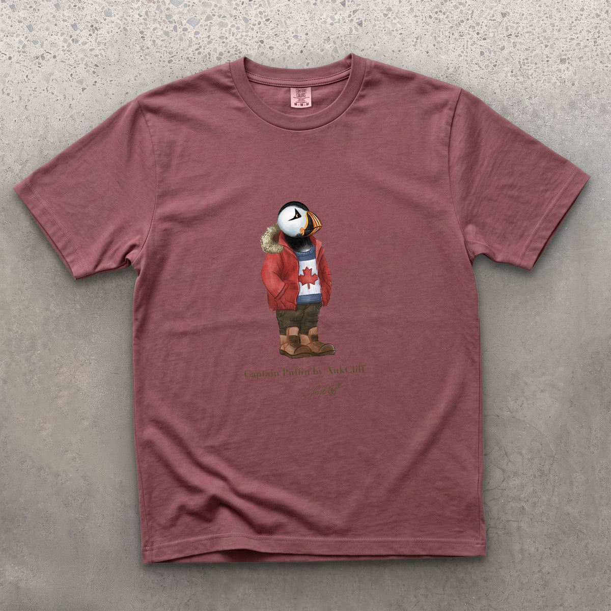 AukCliff Captain Puffin T-shirt Brick / S Captain Puffin™ “Canada Trailkeeper” Comfort Colors T-Shirt
