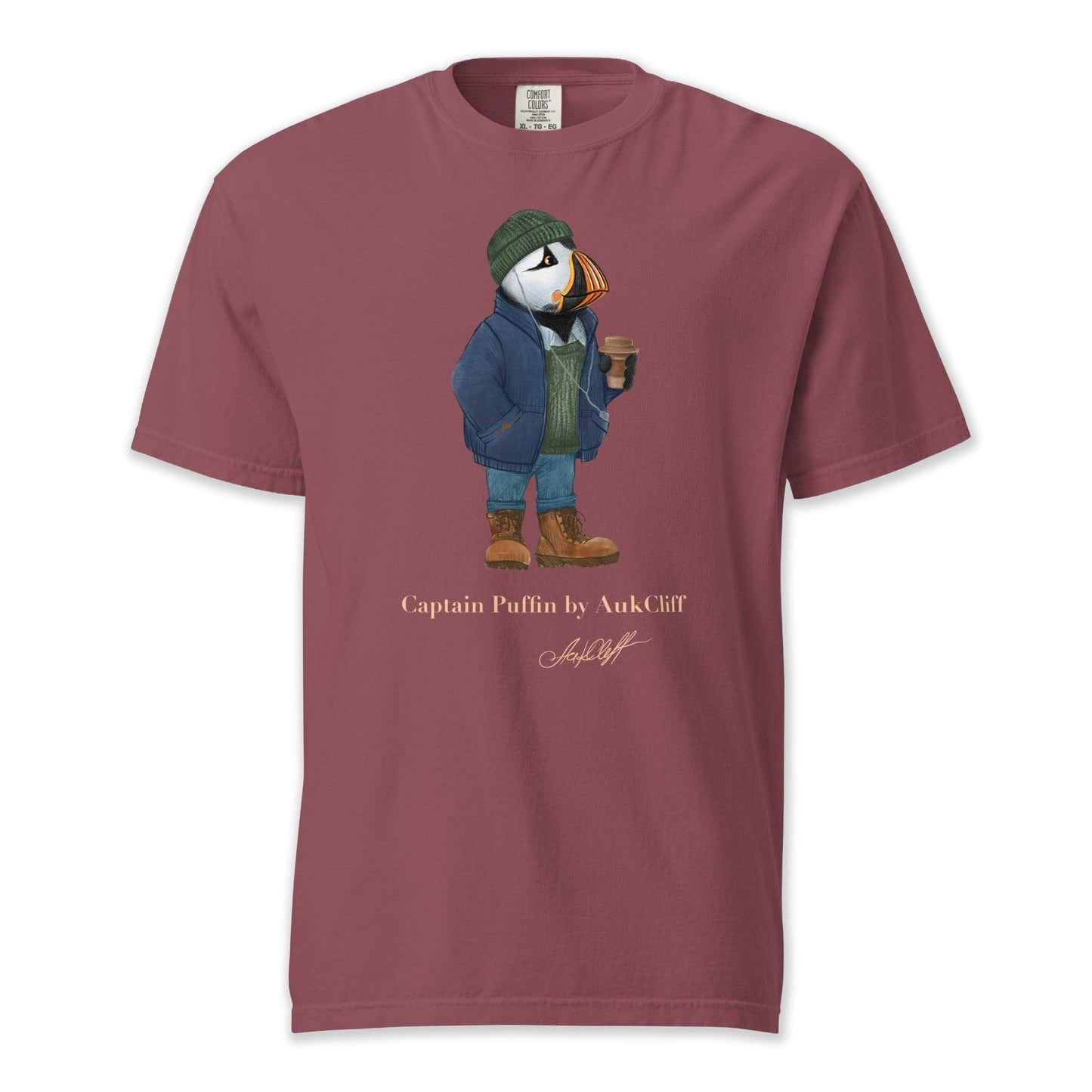 AukCliff Captain Puffin T-shirt Brick / S Captain Puffin™ Coffeehouse Comfort Colors T-Shirt