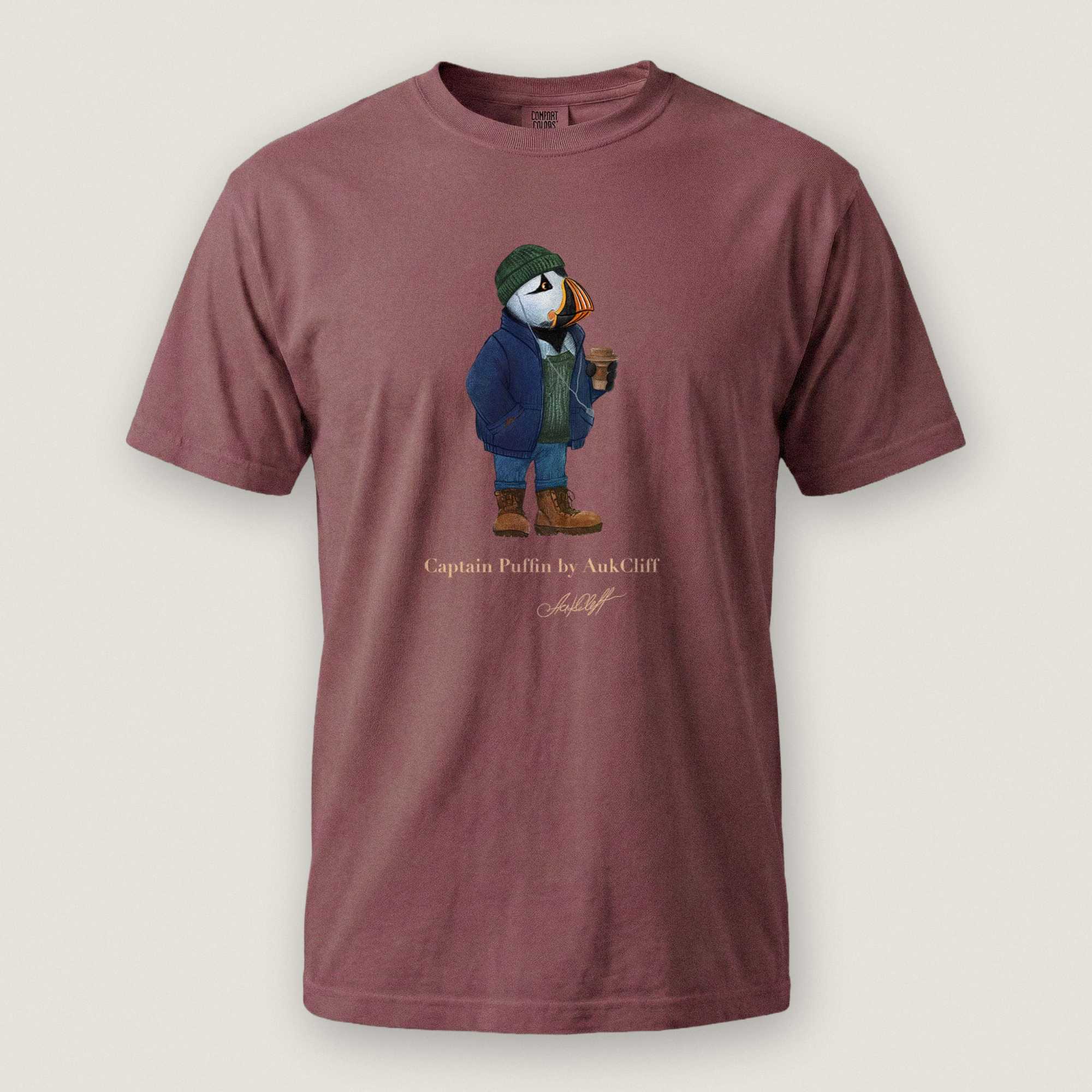AukCliff Captain Puffin T-shirt Brick / S Captain Puffin™ Coffeehouse Comfort Colors T-Shirt