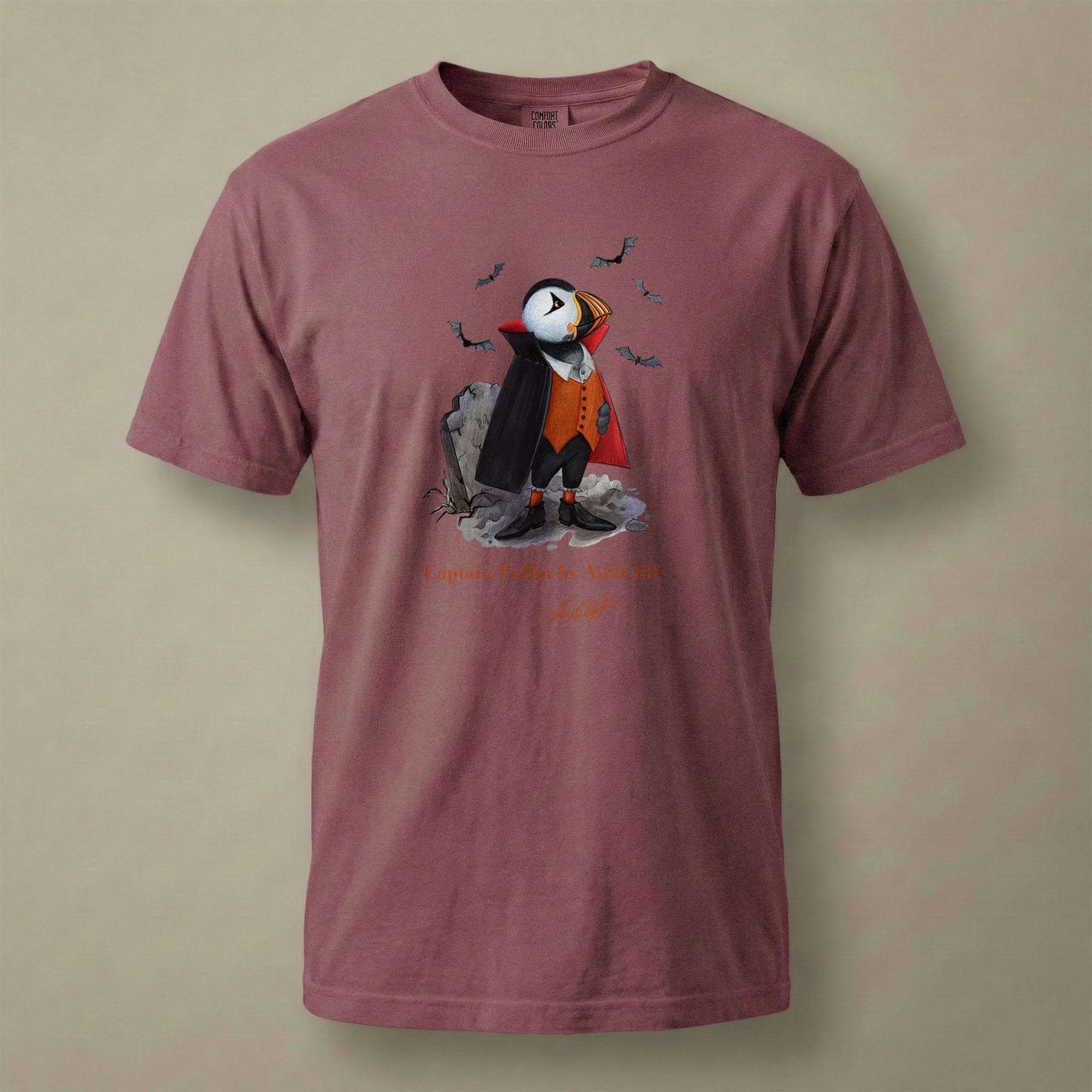 AukCliff Captain Puffin T-shirt Brick / S Captain Puffin™ "Count Dracula" Comfort Colors T-Shirt