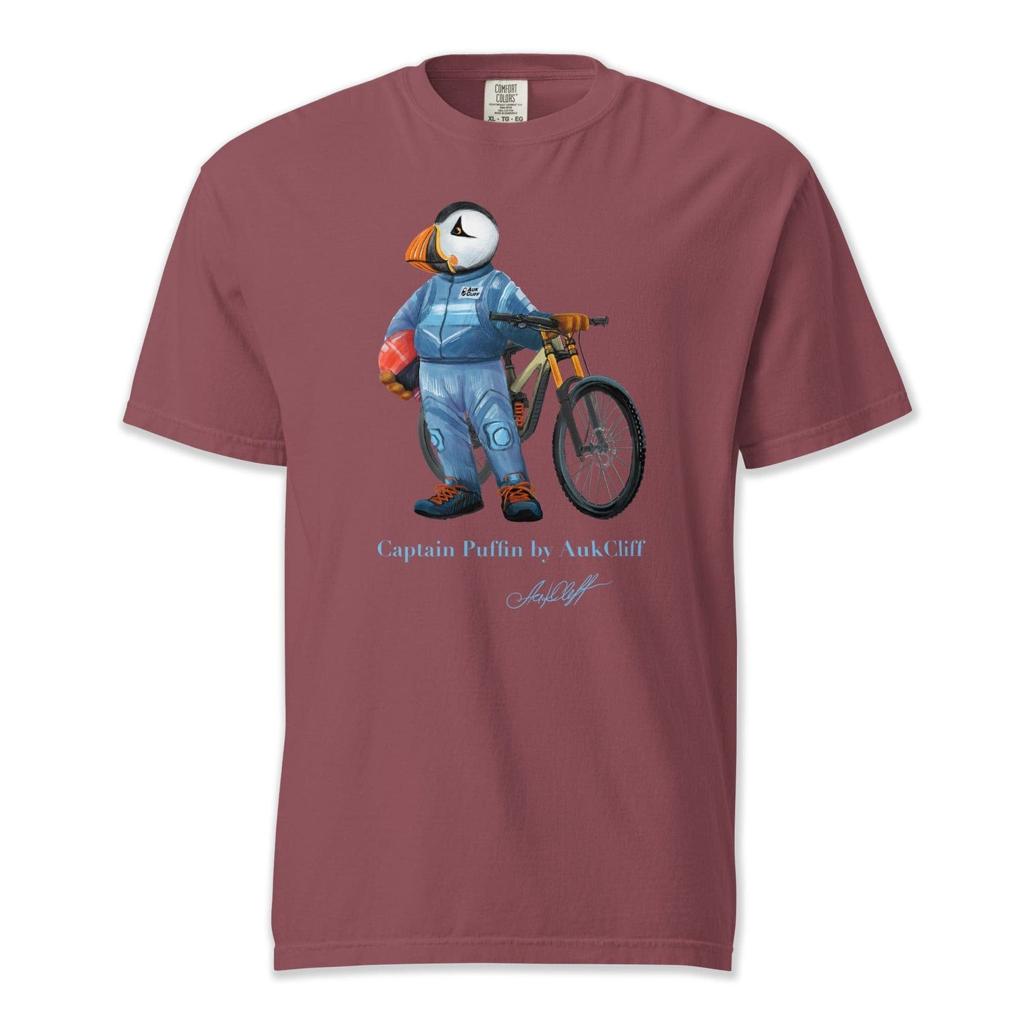 AukCliff Captain Puffin T-shirt Brick / S Captain Puffin™ Downhill Mountain Biker Comfort Colors T-Shirt