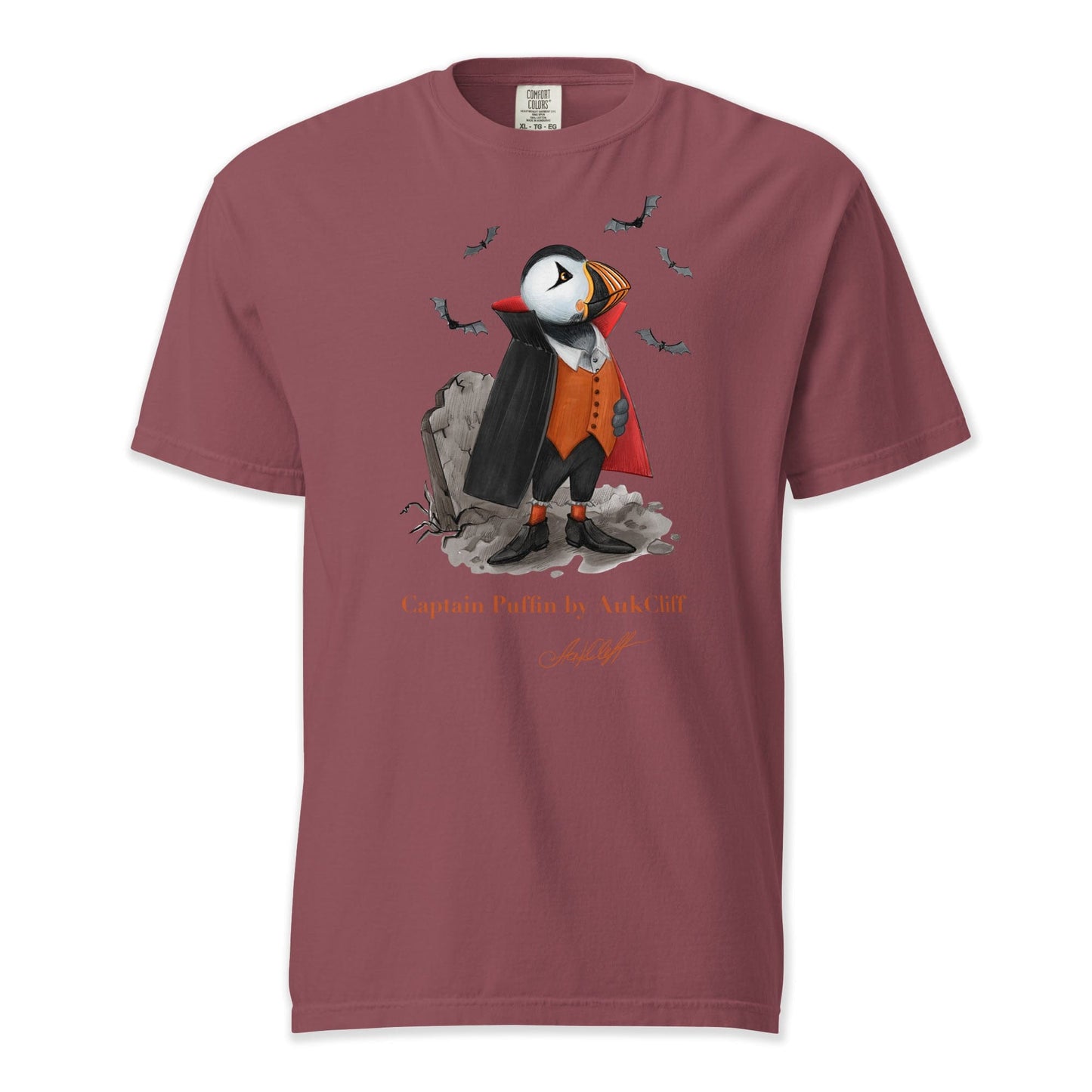 AukCliff Captain Puffin T-shirt Brick / S Captain Puffin™ Dracula Comfort Colors T-Shirt