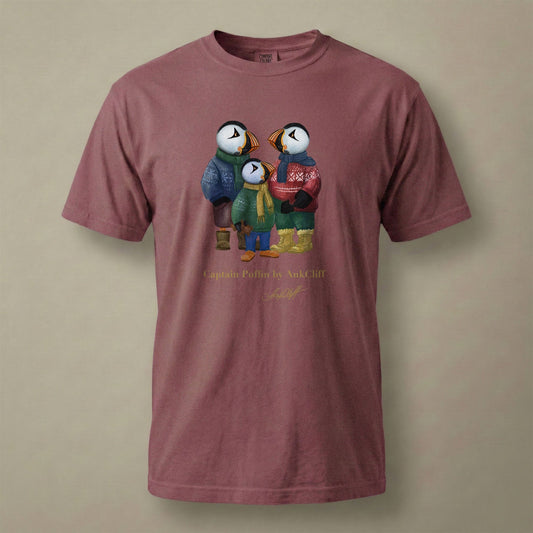 AukCliff Captain Puffin T-shirt Brick / S Captain Puffin™ “Festive Family” Comfort Colors T-Shirt