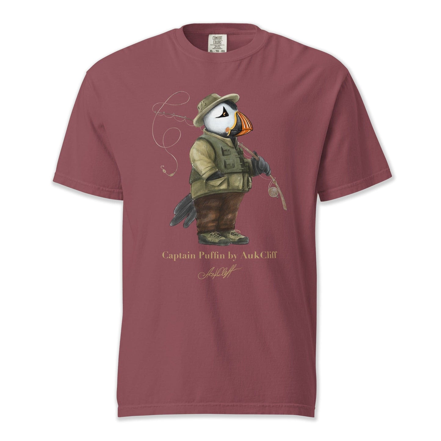 AukCliff Captain Puffin T-shirt Brick / S Captain Puffin™ Fly Fisherman Comfort Colors T-Shirt
