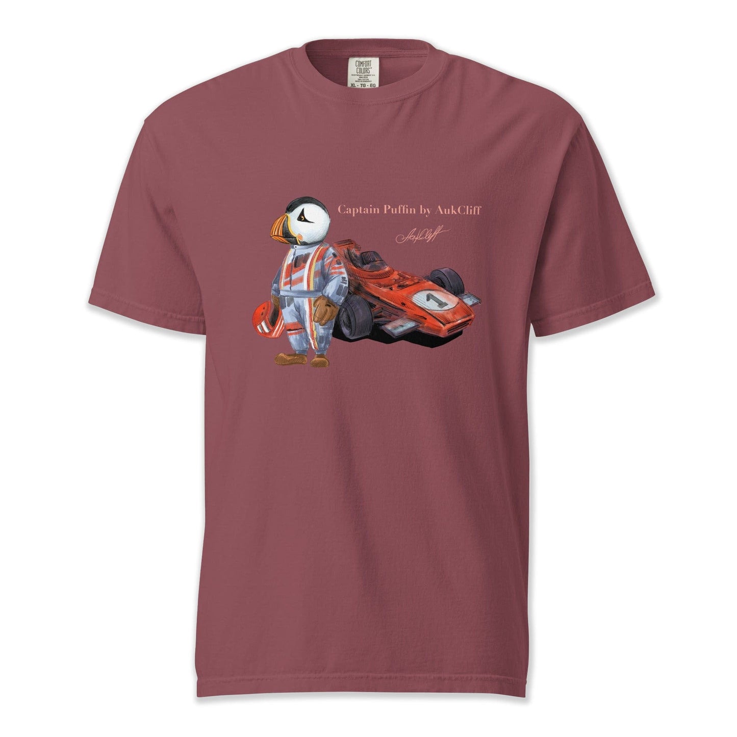 AukCliff Captain Puffin T-shirt Brick / S Captain Puffin™ Formula 1 Driver Comfort Colors T-Shirt