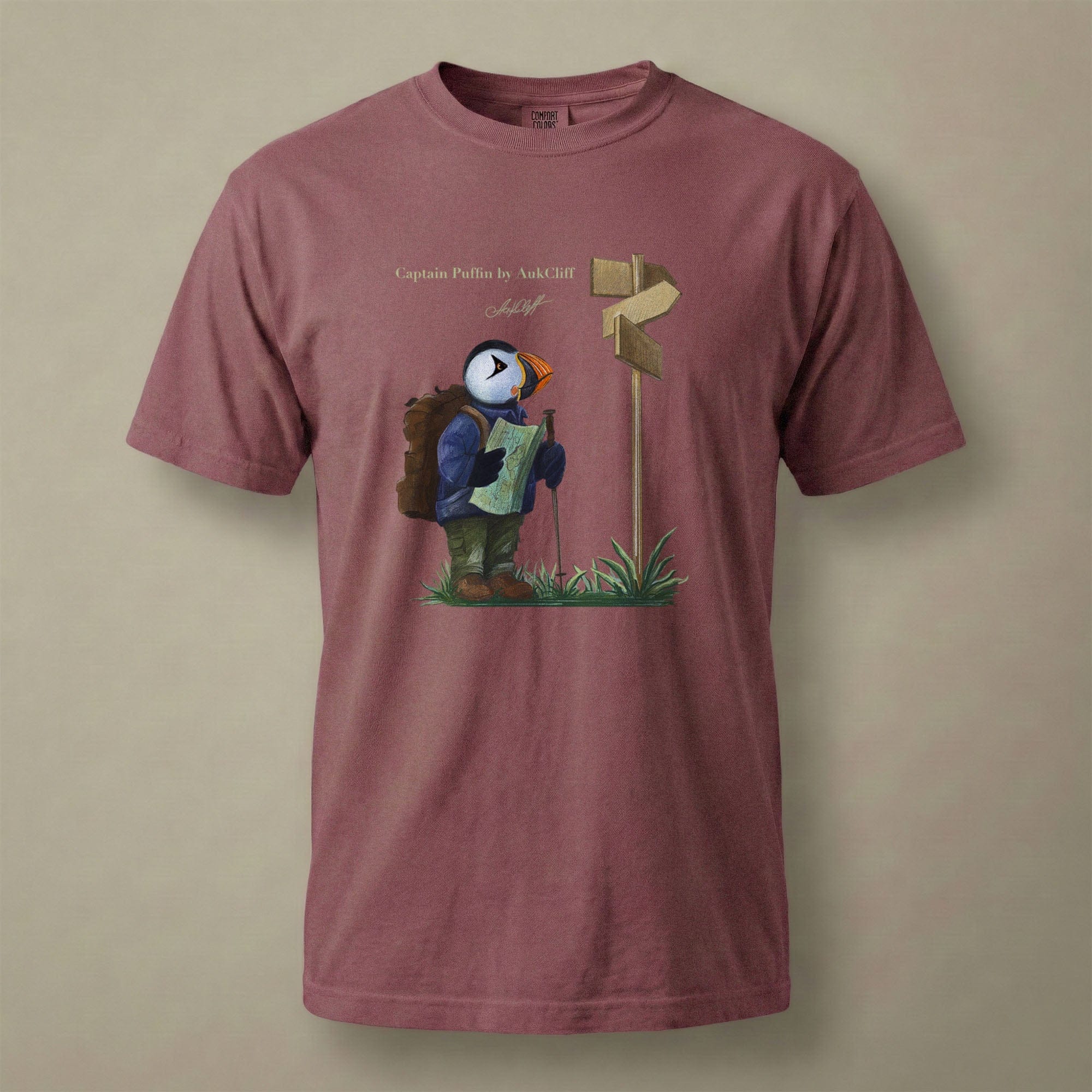 AukCliff Captain Puffin T-shirt Brick / S Captain Puffin™ Hiker Comfort Colors T-Shirt
