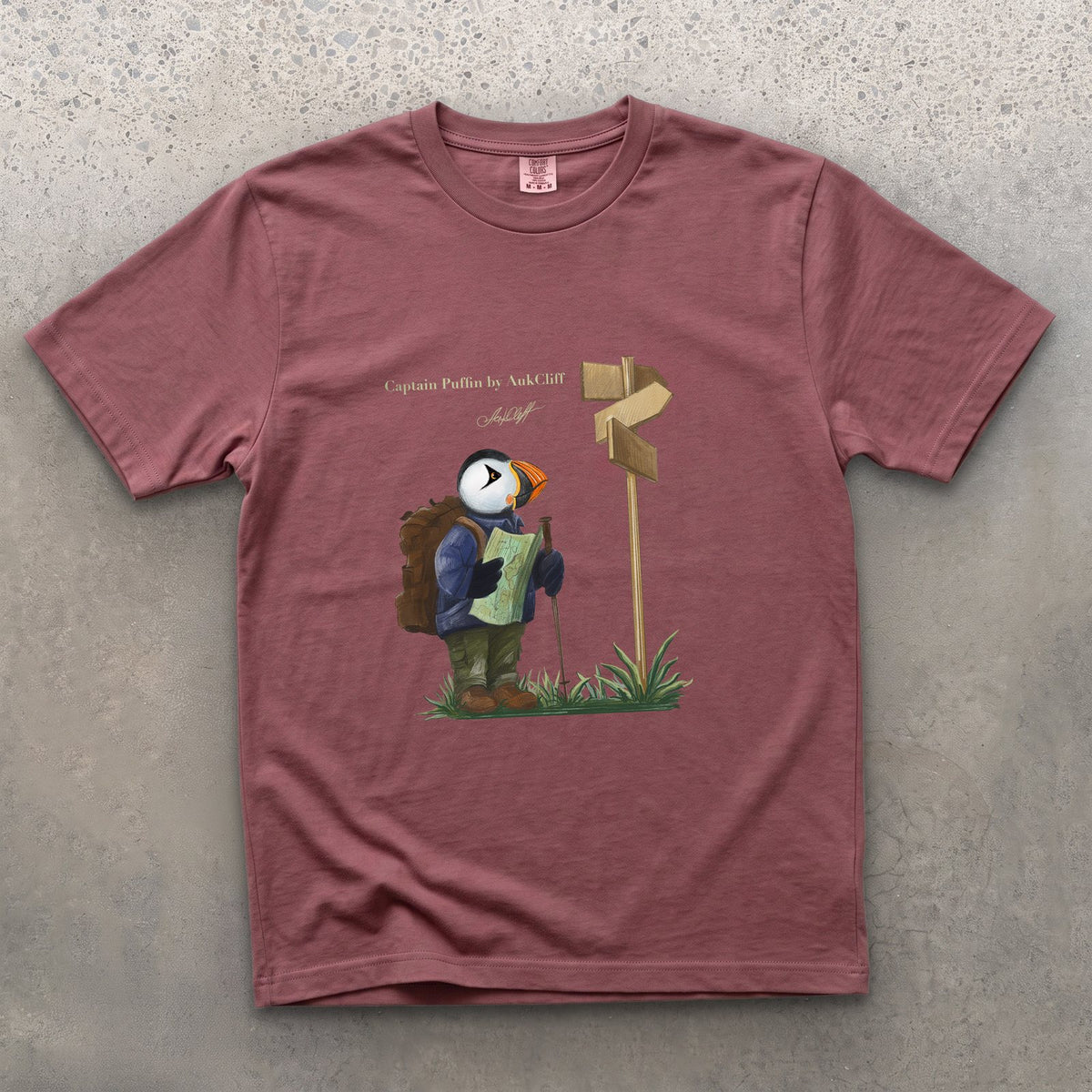 AukCliff Captain Puffin T-shirt Brick / S Captain Puffin™ Hiker Comfort Colors T-Shirt